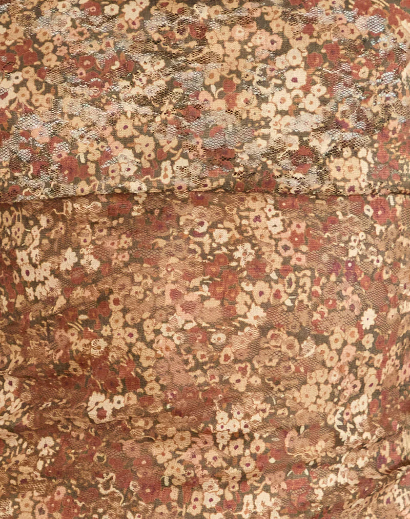 Nanila Top in Cluster Floral Brown - Image 5