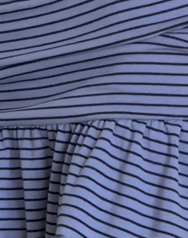 Nefeli Mini Skirt in Blue and Black Stripe - Image 5
