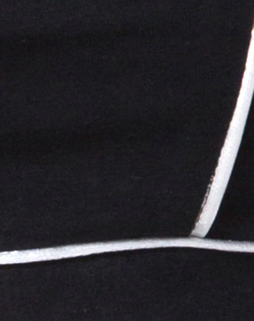 Neho Cycle Short in Black with Piping Line - Image 5