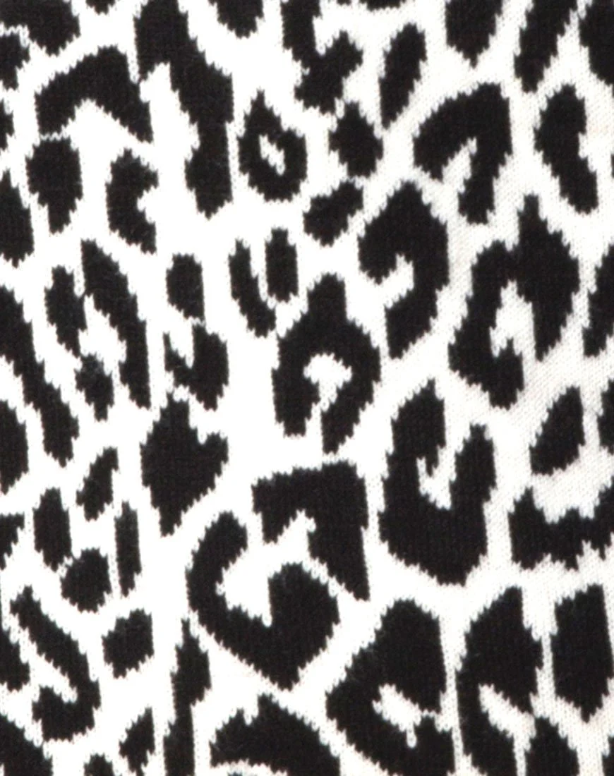 Neivie High Neck Jumper in Animal Knit - Image 6