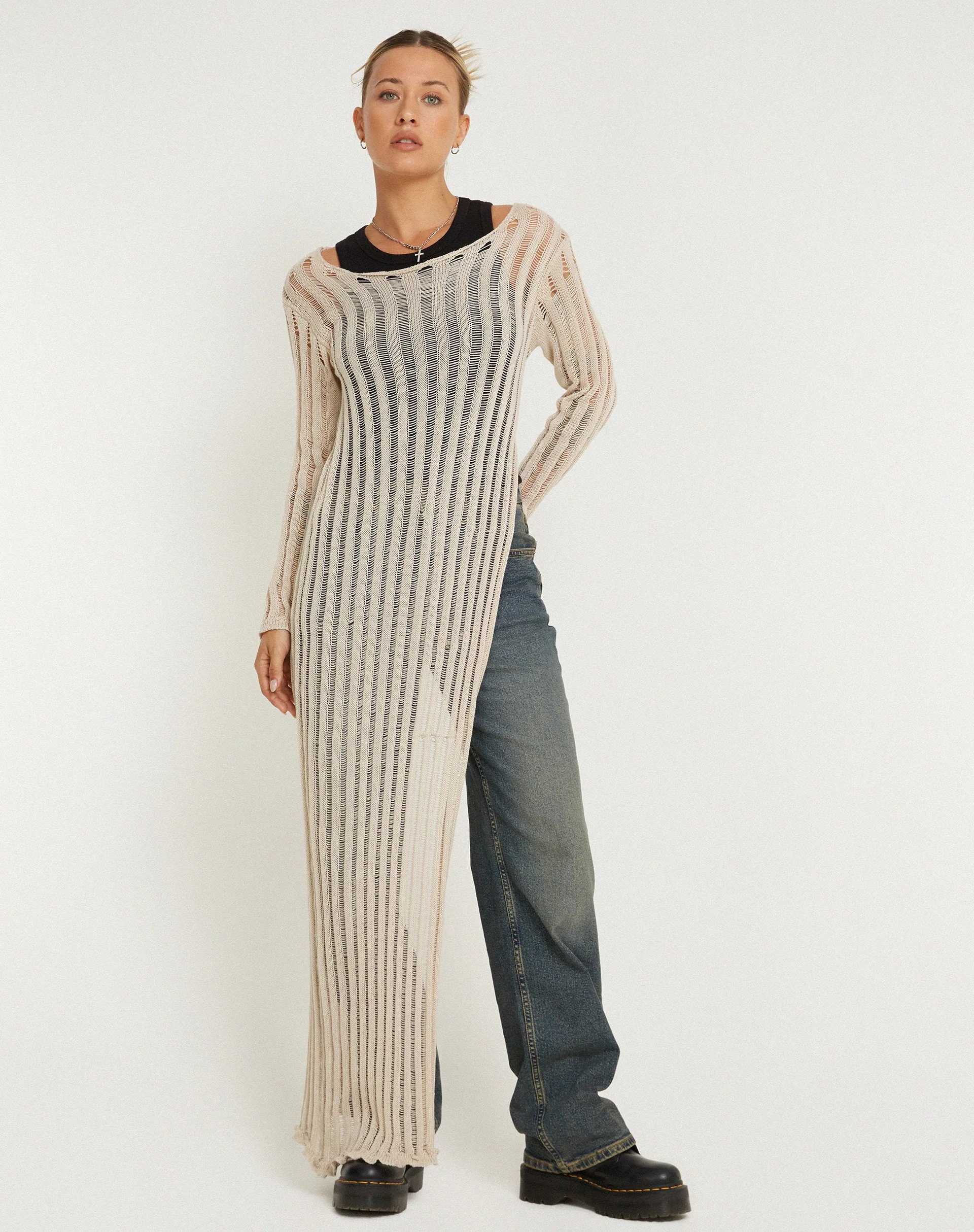 Nekici Long Sleeve Top in Natural - Image 3