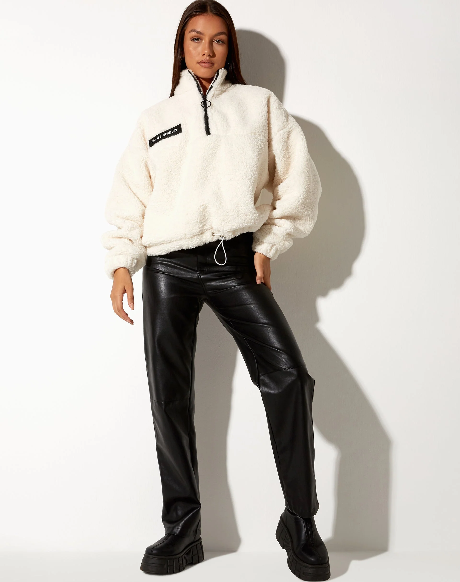 Nero Jacket in Borg Ivory with 'Angel Energy' Label - Image 3