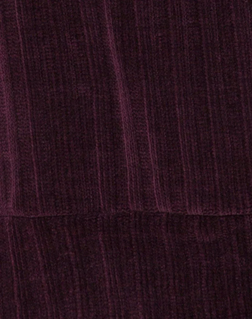 Neve Oversize Jumper Dress in Chenille Plum - Image 5