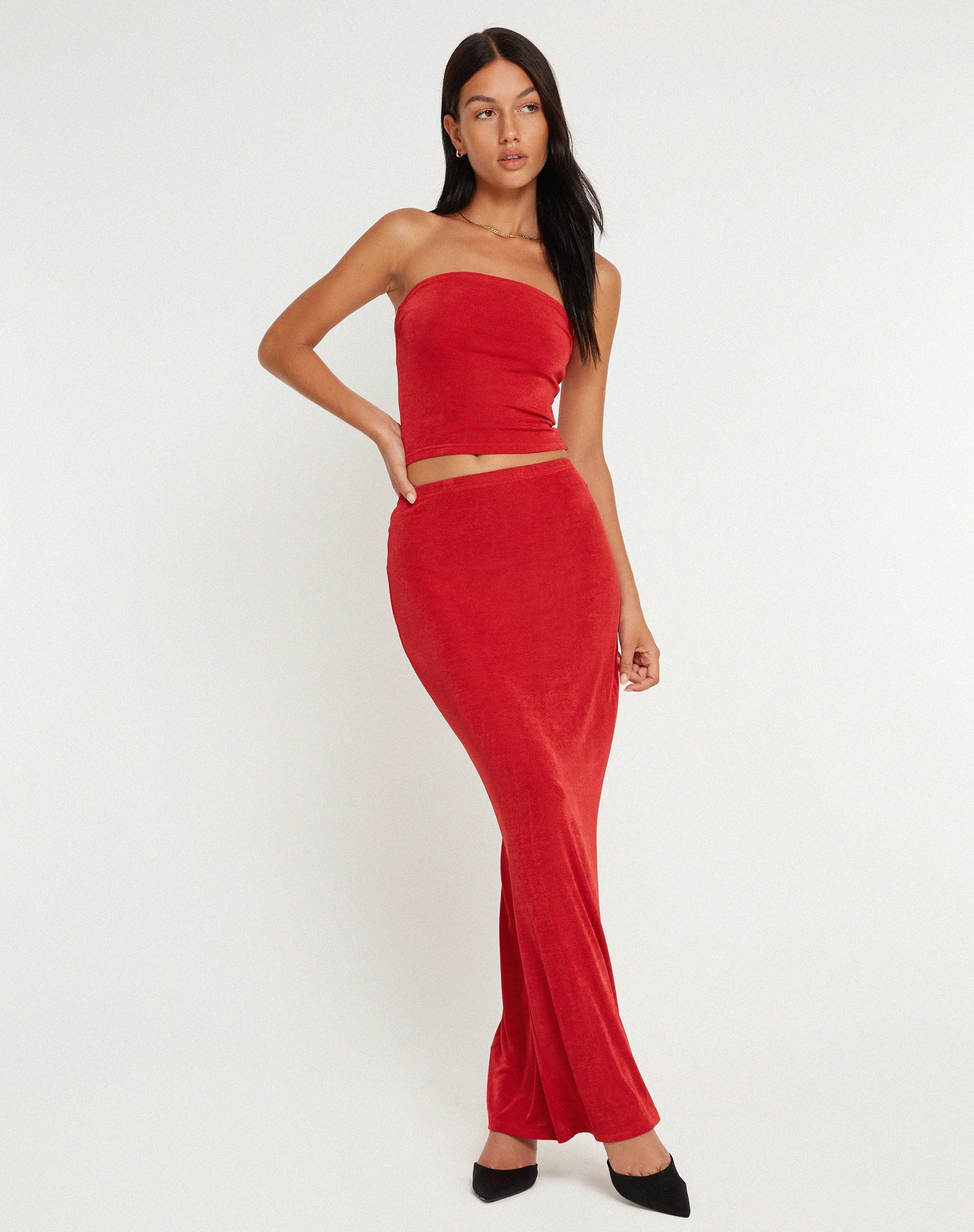 New Tulus Flood Maxi Skirt in Red - Image 4