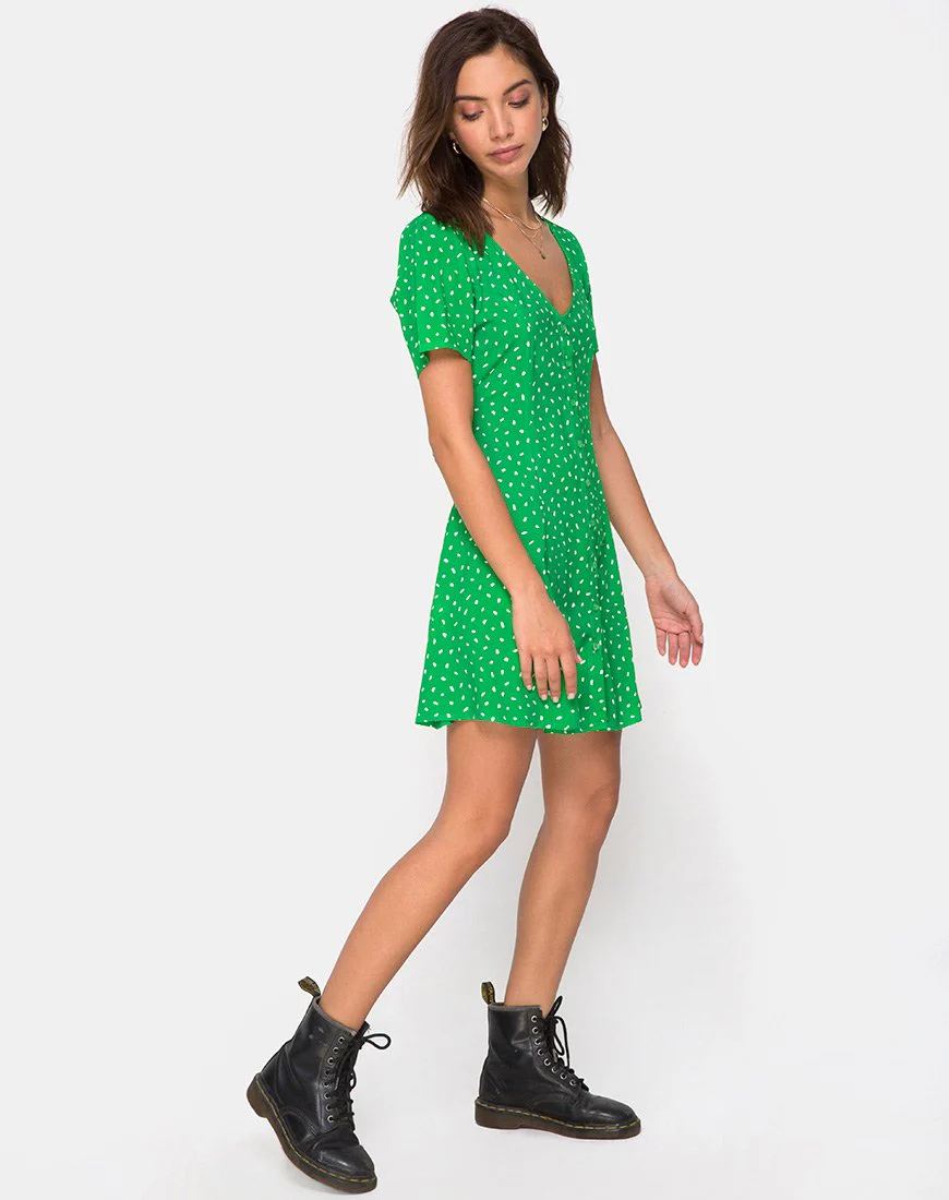 Neyka Dress in Mini Diana Dot Green - Image 3