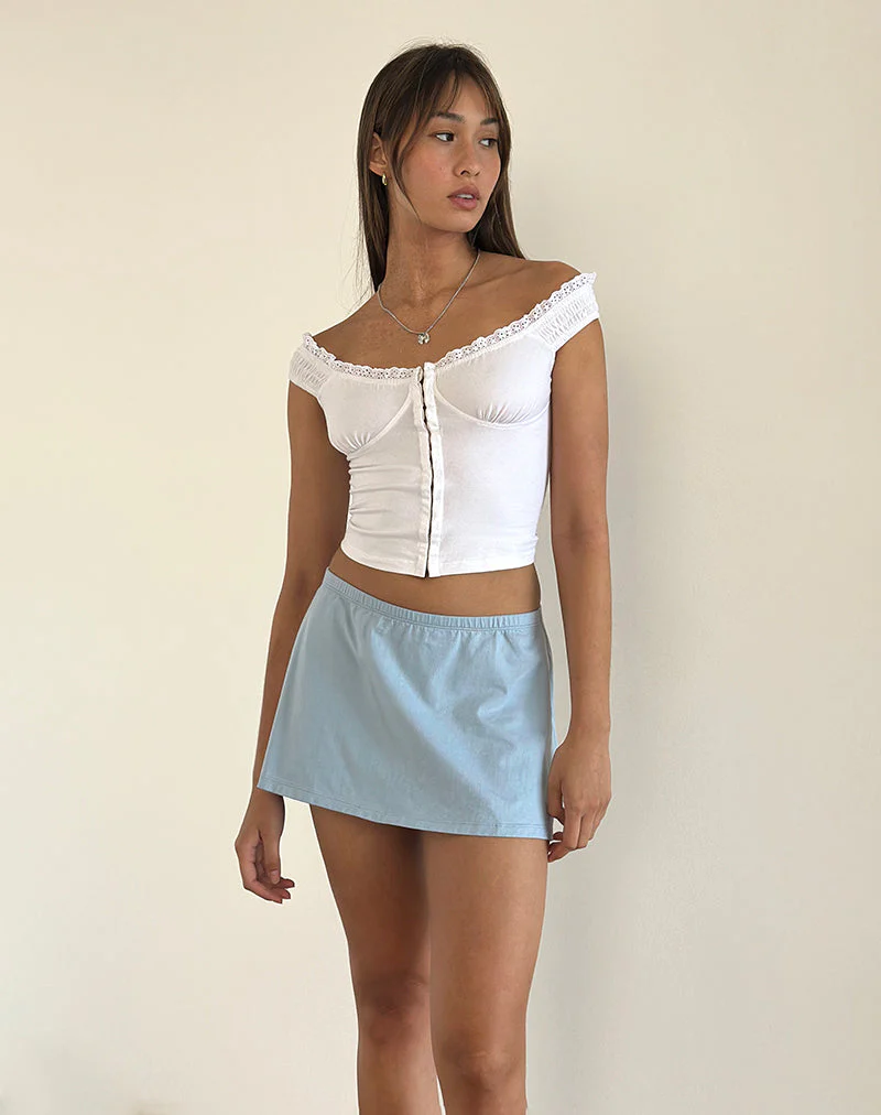 Nidya A-Line Mini Skirt in Nantucket Blue - Image 3