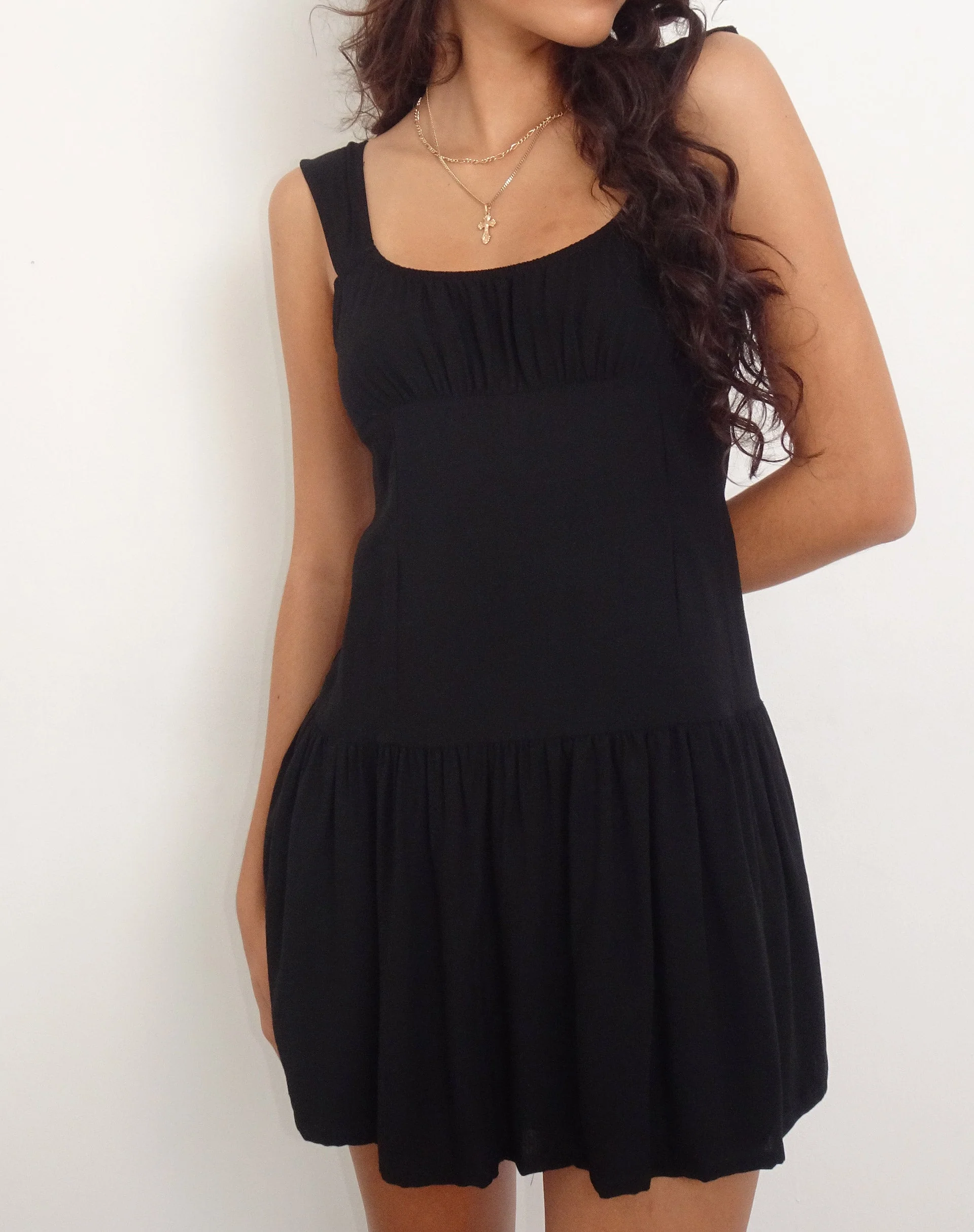 Nihao Mini Dress in Black - Image 2