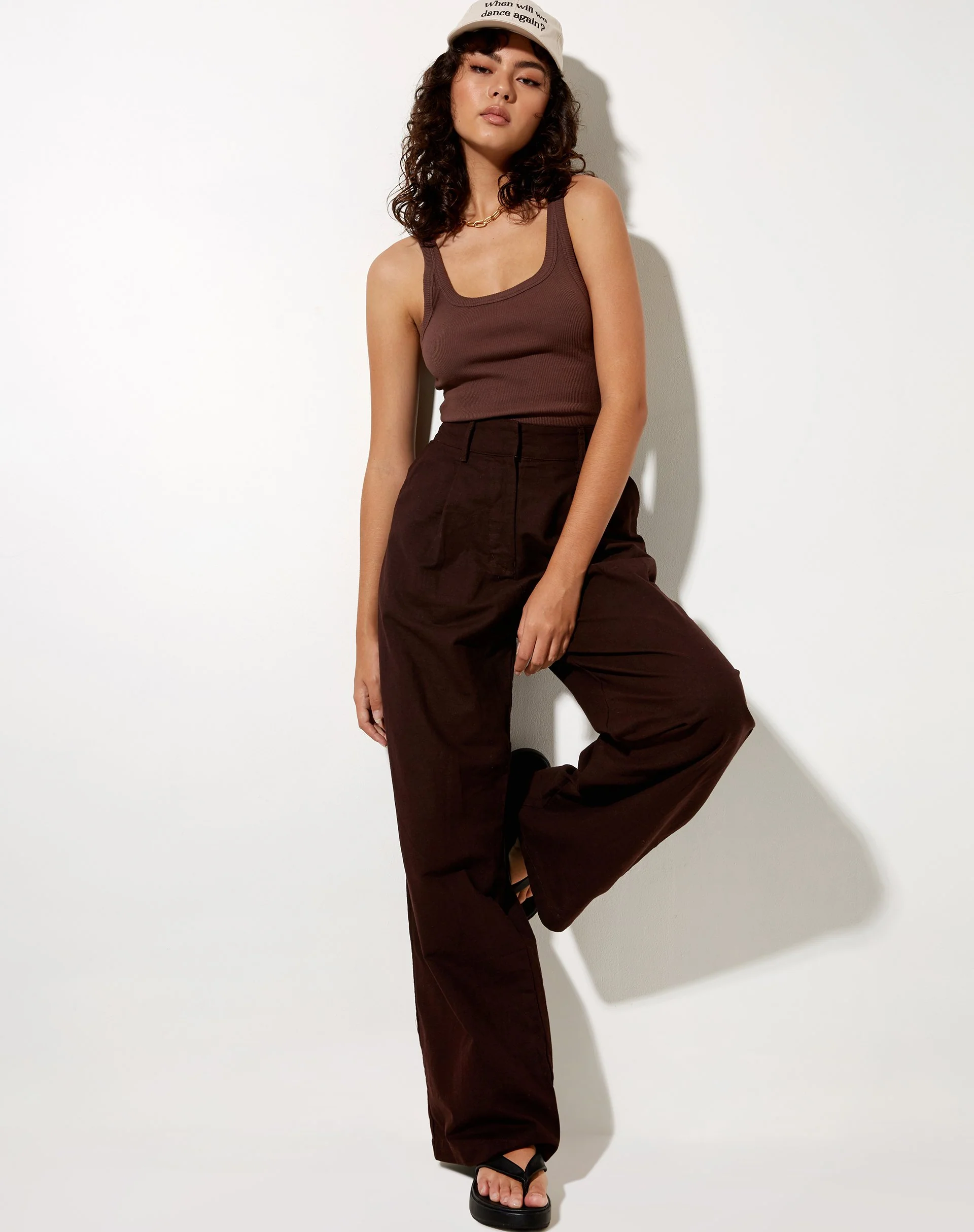 Nilam Vest Top in Rib Deep Mahogany - Image 3