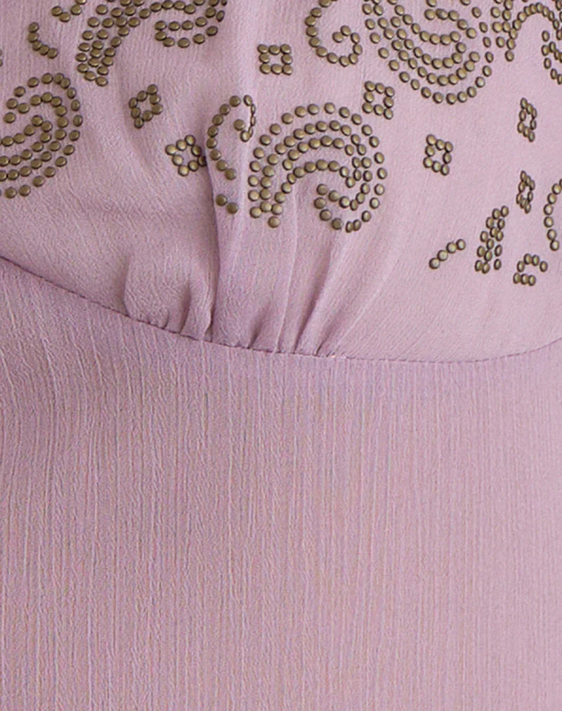 Nisara Cami Top in Dusty Mauve with Coma Studs - Image 6