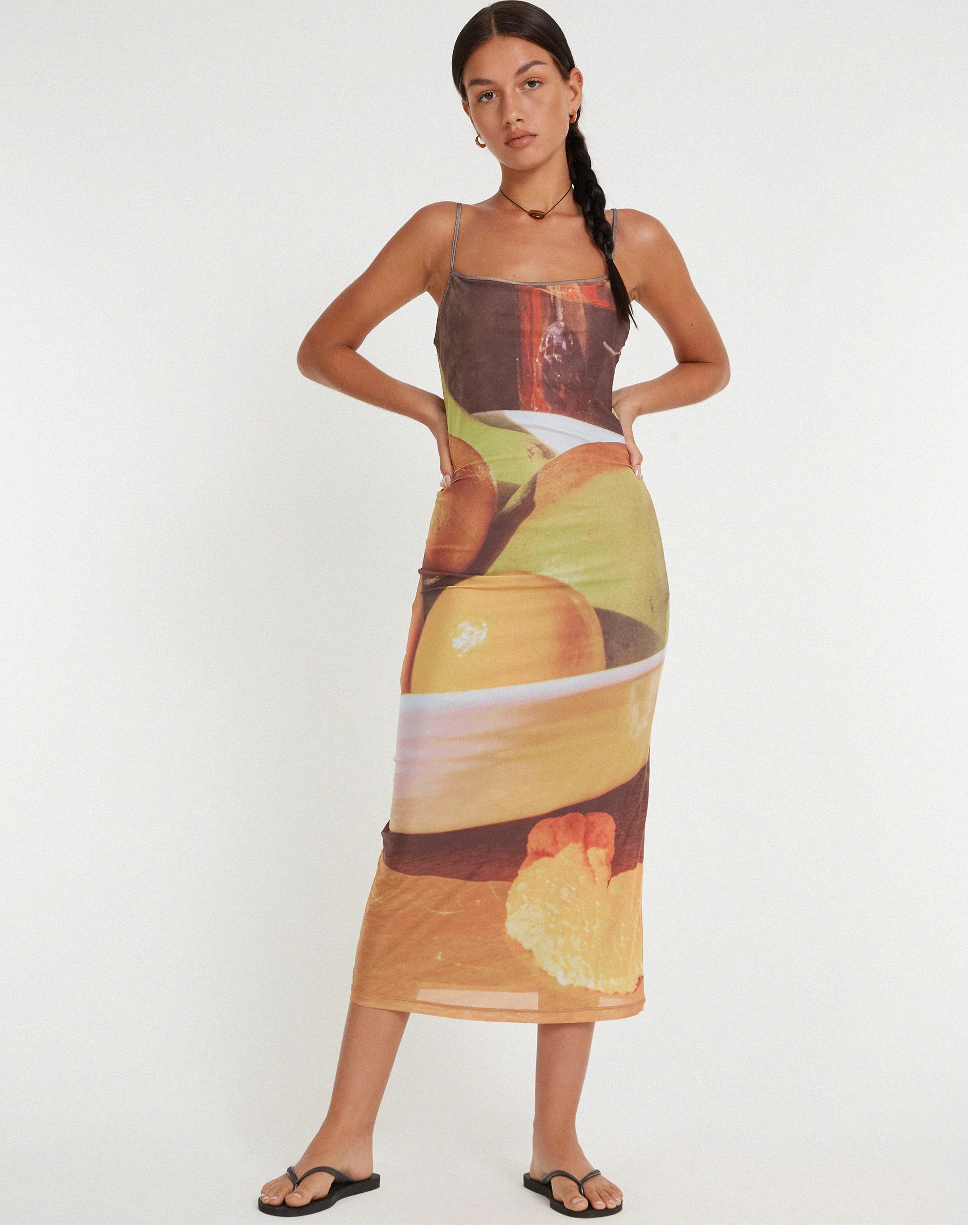 Nori Midi Dress in Fruit Photoprint - Image 3