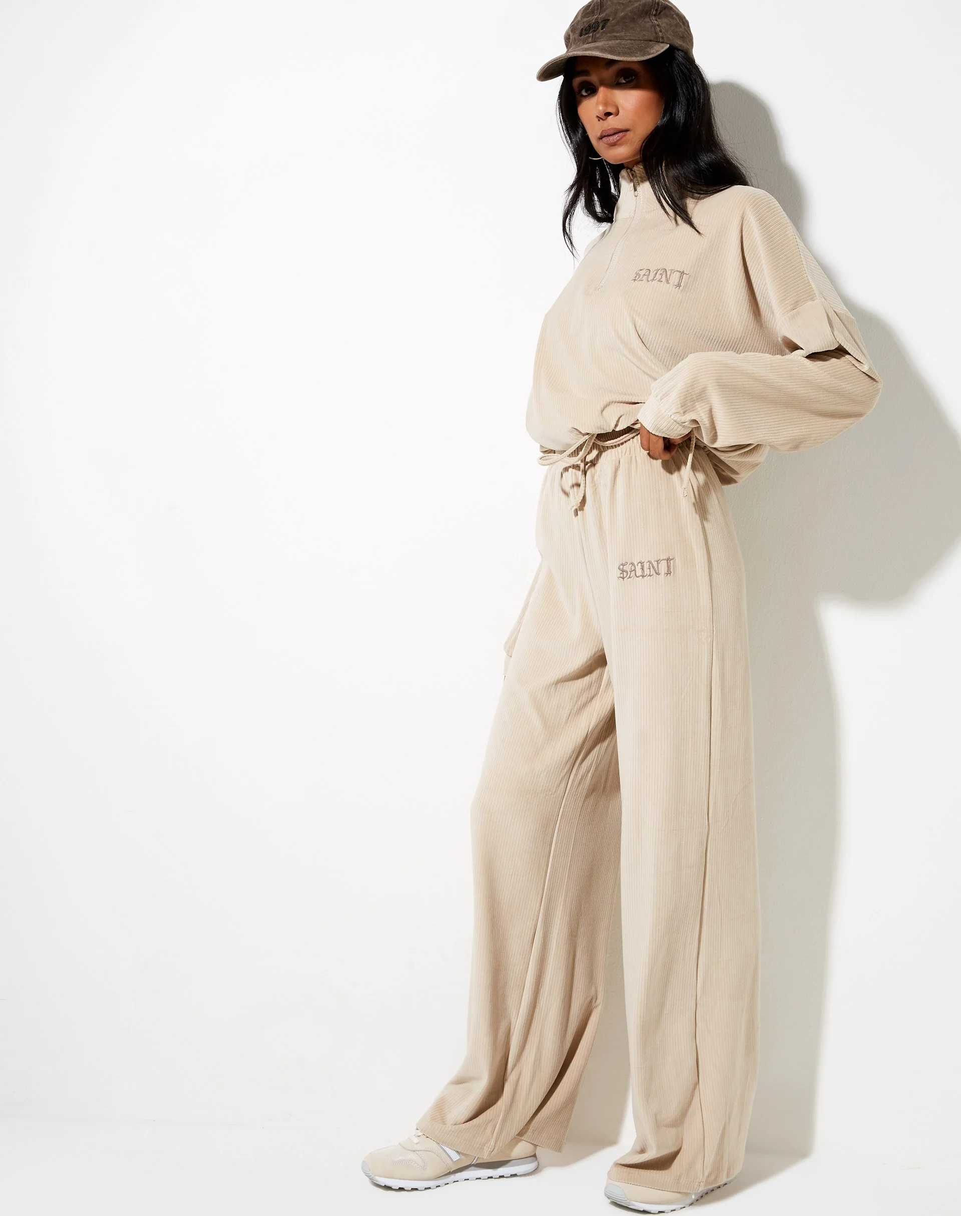 Obeli Trouser in Neutral Beige 'Saint' Embro - Image 4