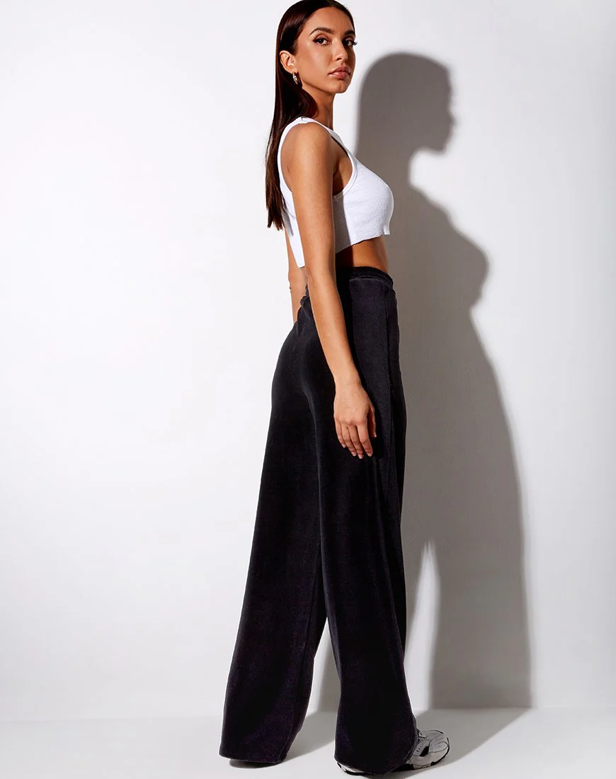 Obeli Trouser in Rib Black - Image 2