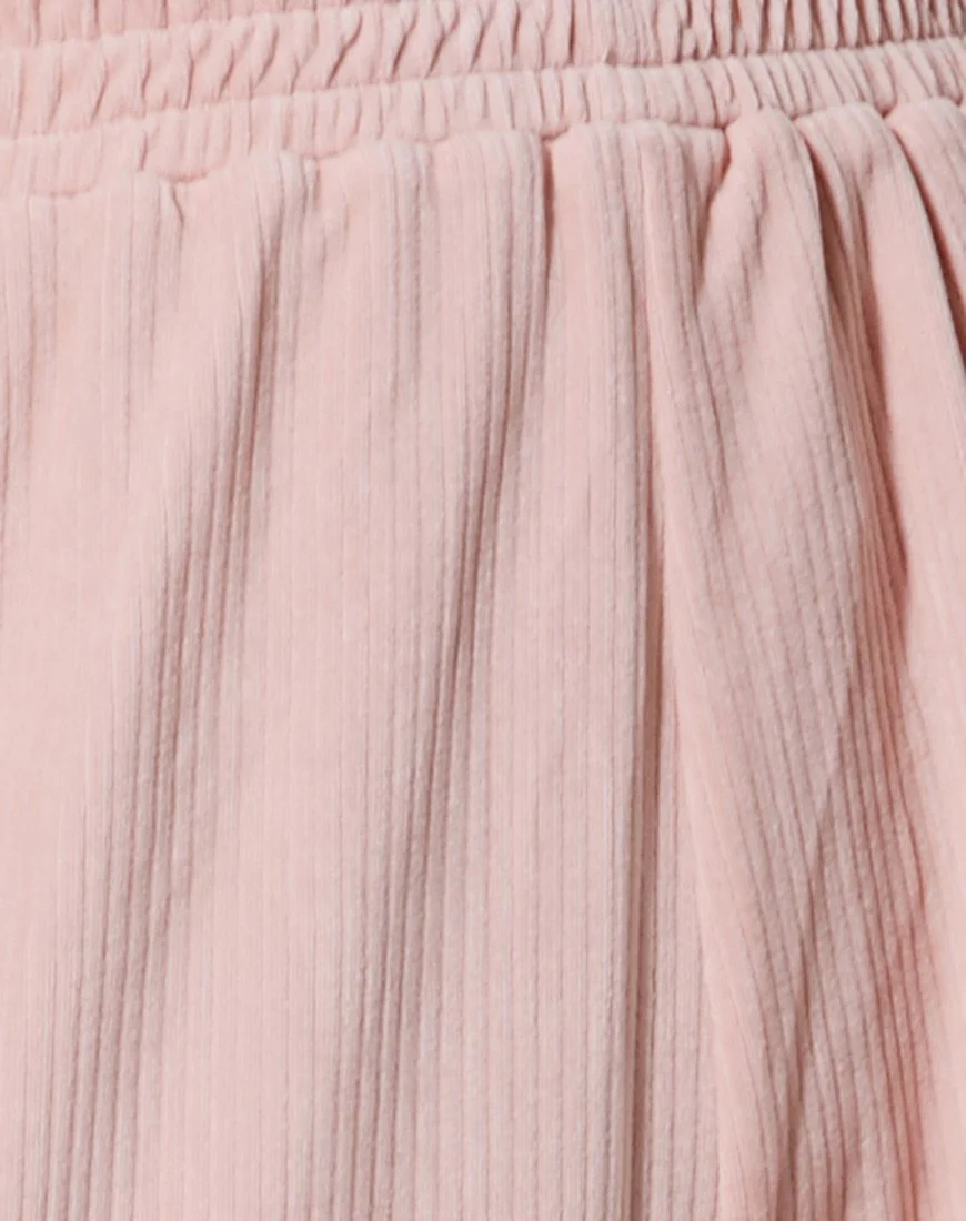 Obeli Trouser in Velvet Rib Light Pink - Image 6