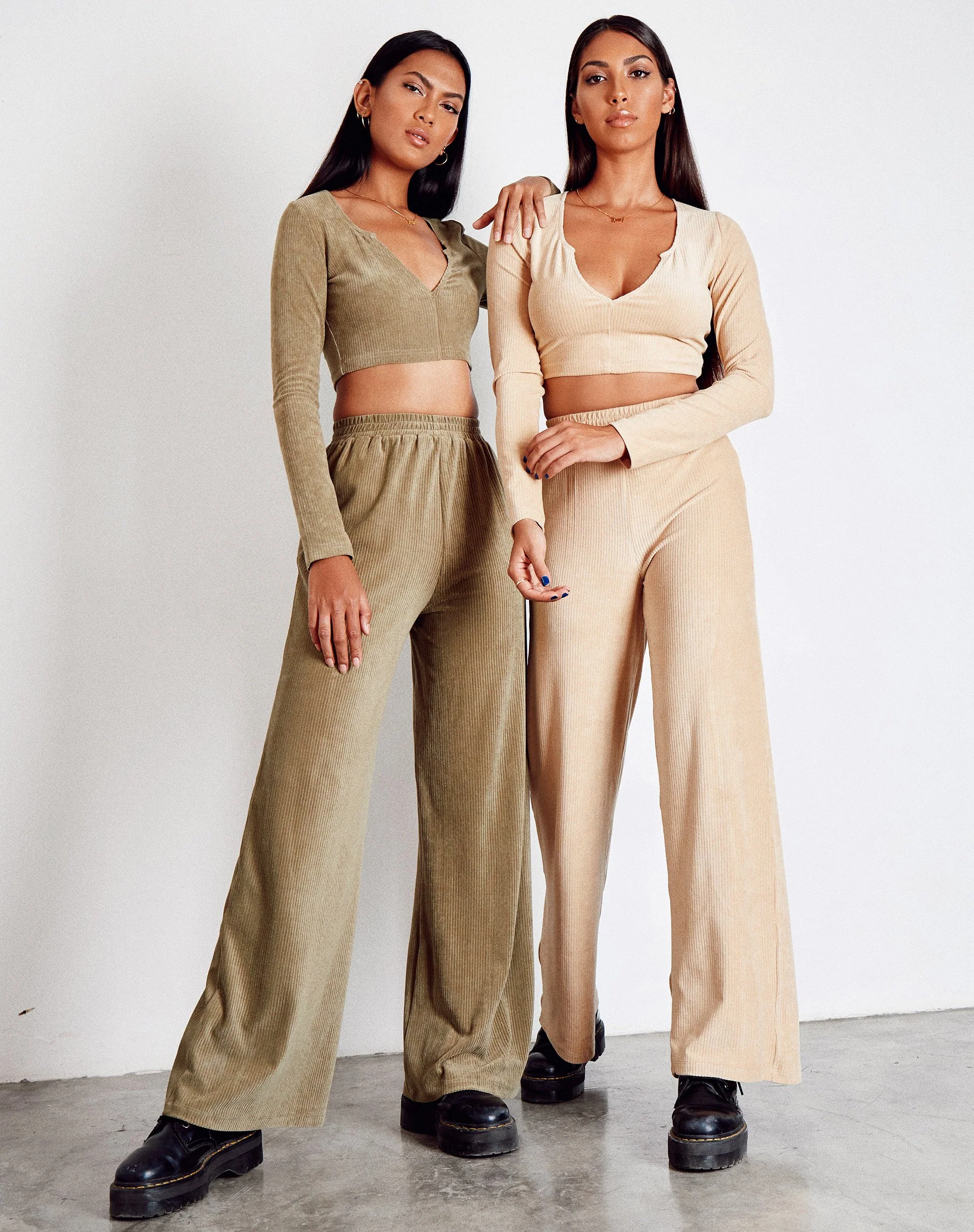 Obeli Trouser in Velvet Rib Tan - Image 5