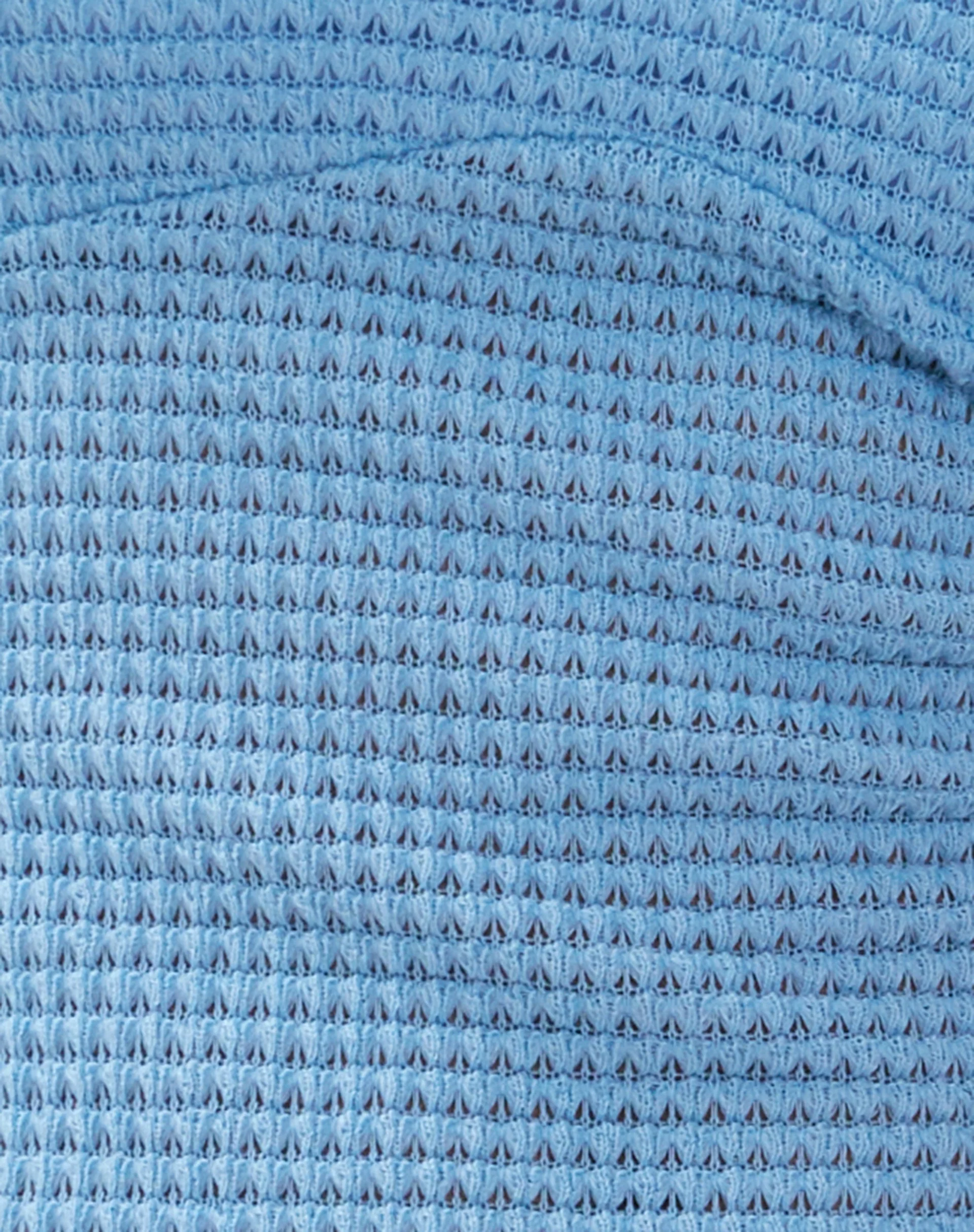 Oceane Halterneck Top in Blue Textured Crochet - Image 6