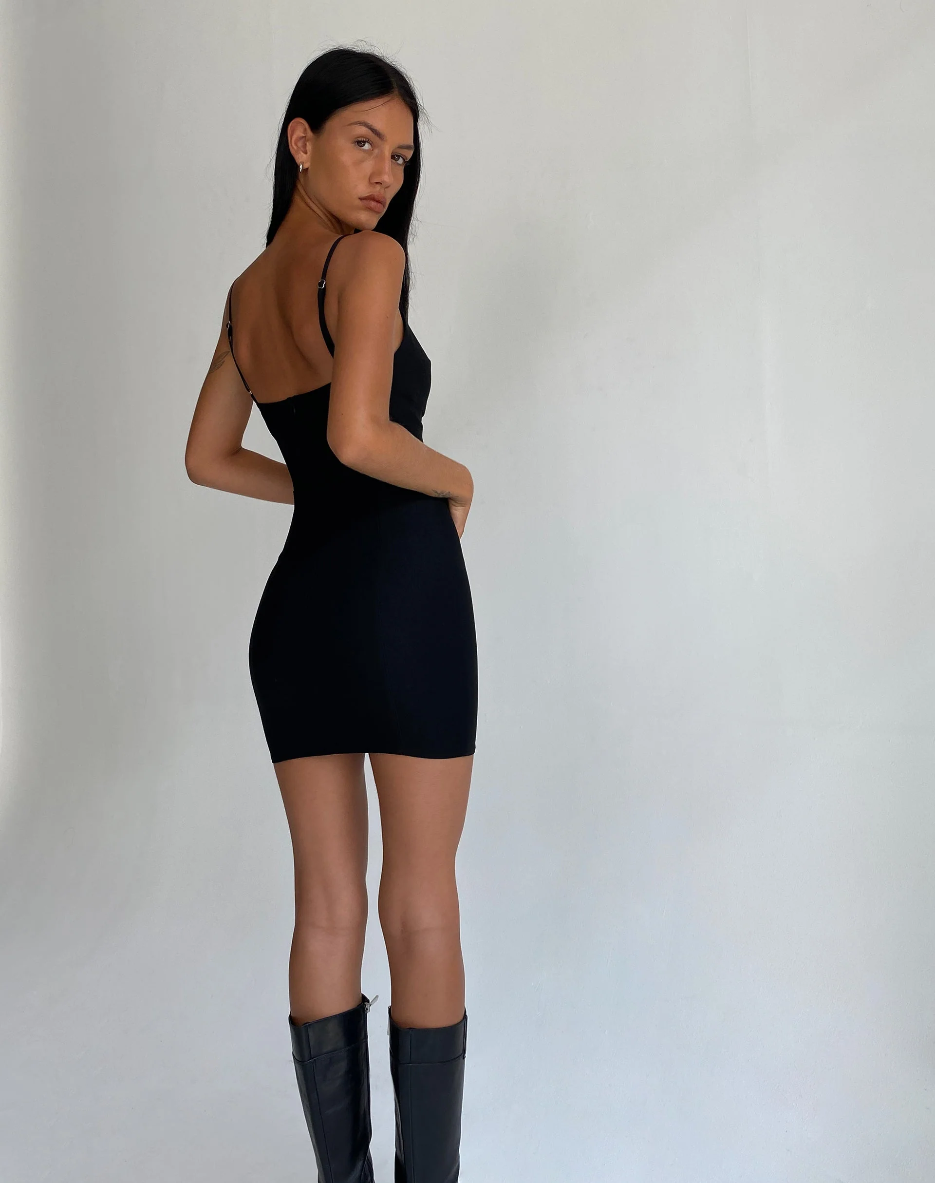 Olesia Mini Dress in Tailoring Black - Image 6
