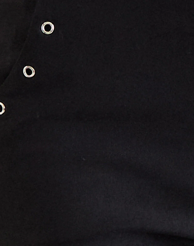 Olira Flare Trouser with Eyelets in Tailored Black - Image 6