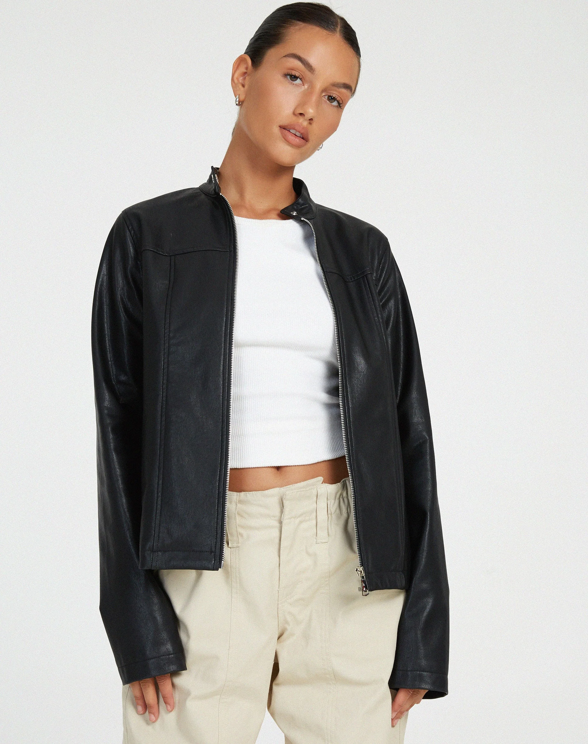 Olivia Jacket in PU Black - Image 7