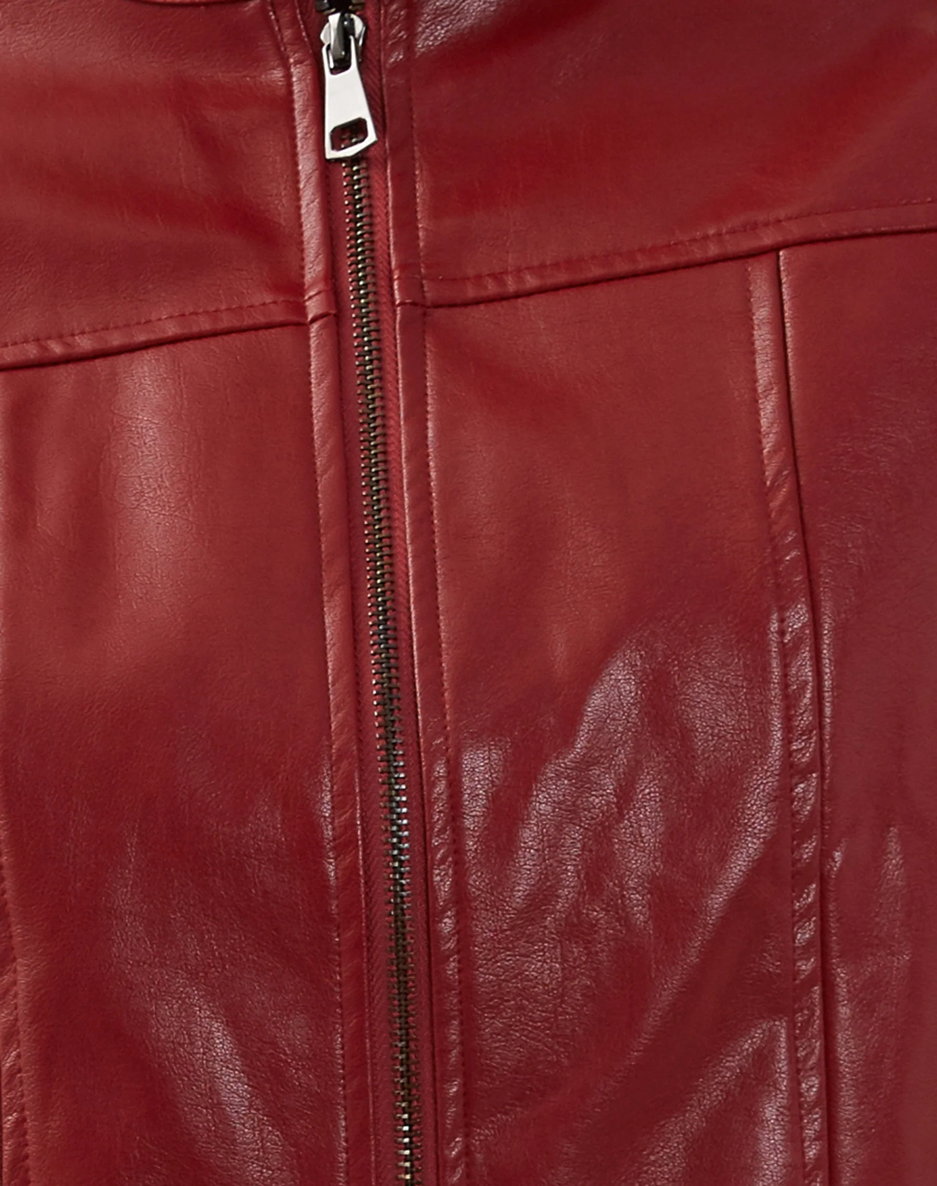 Olivia Jacket in PU Blood Red - Image 7