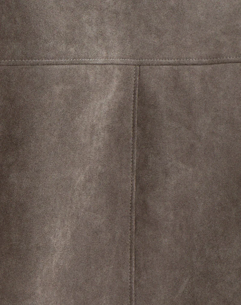 Orson Jacket in Faux Suede Olive Grey - Image 7