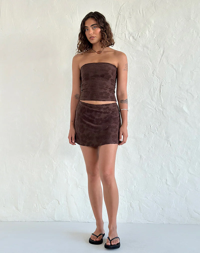 Oruto Skirt in Hibiscus Terry Brown - Image 3