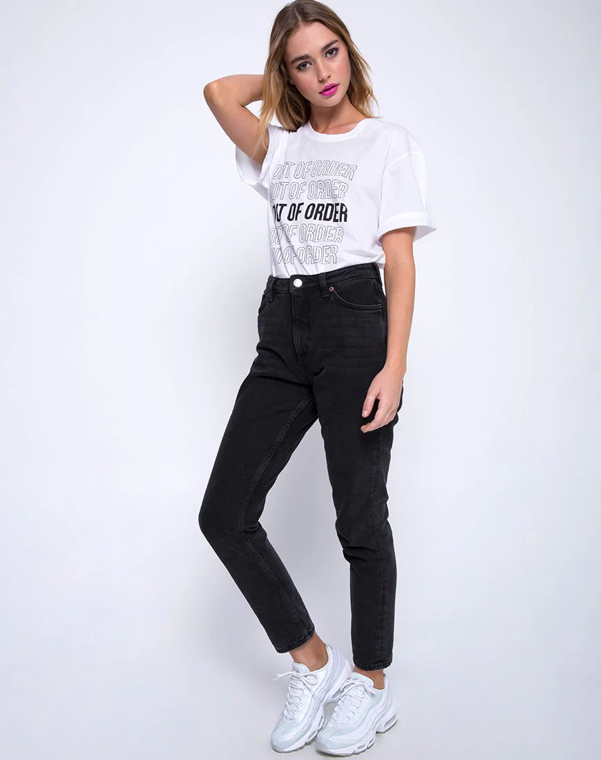 Oversize Basic Tee in Out of Order  White - Image 3
