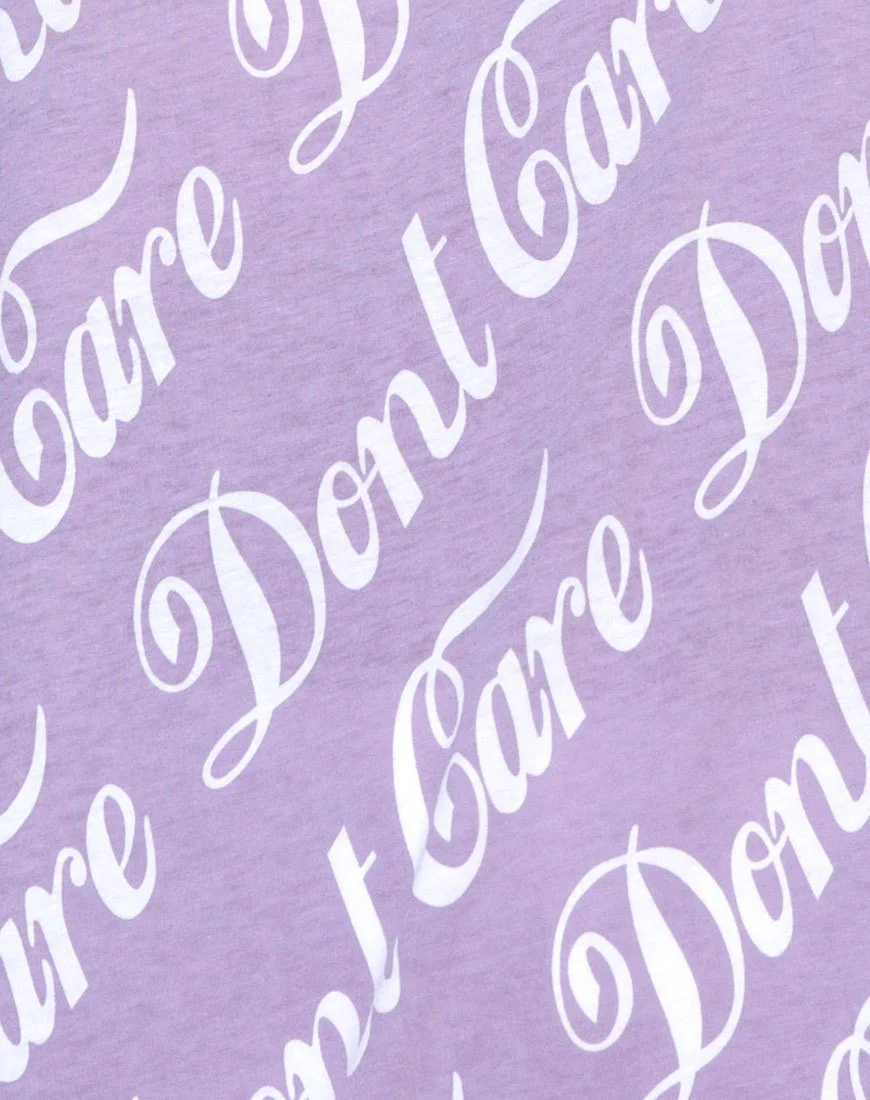 Oversize Basic Tee in Lilac “Don’t Care” - Image 5