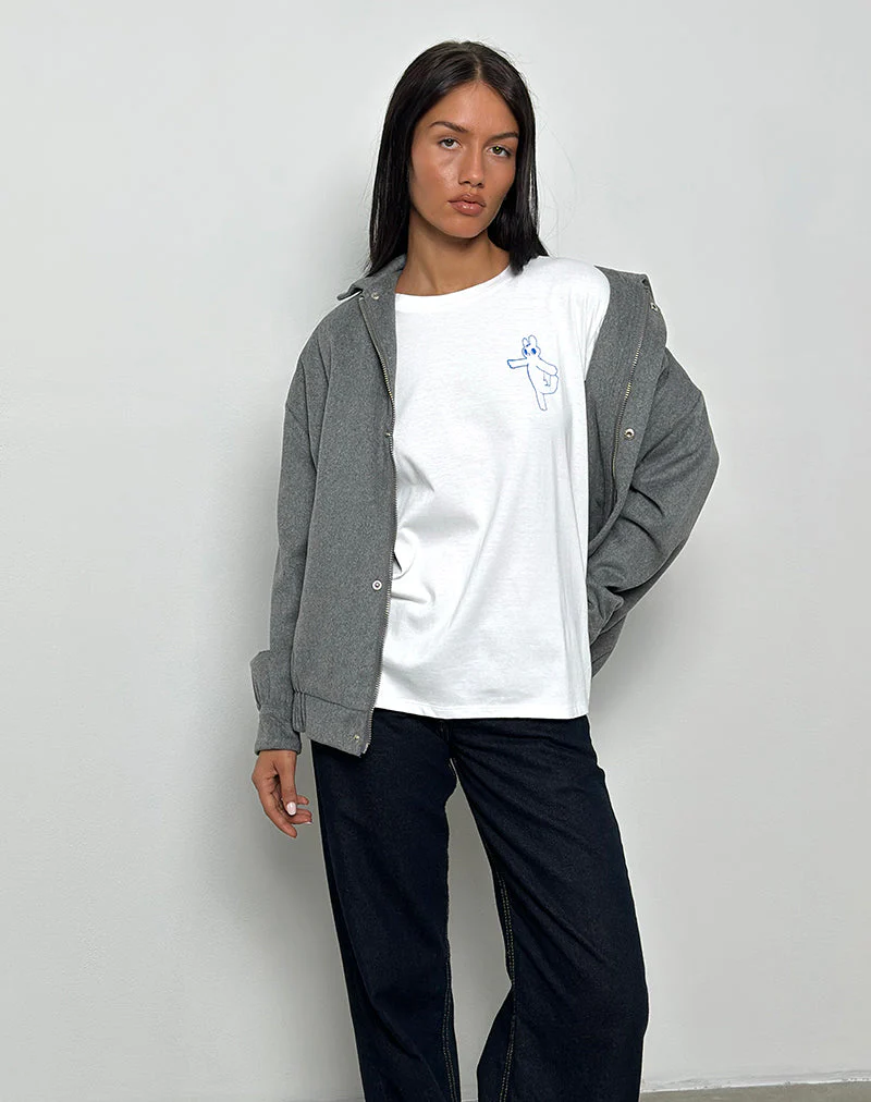 Oversize Basic Tee in White with Doing My Best Graphic - Image 5