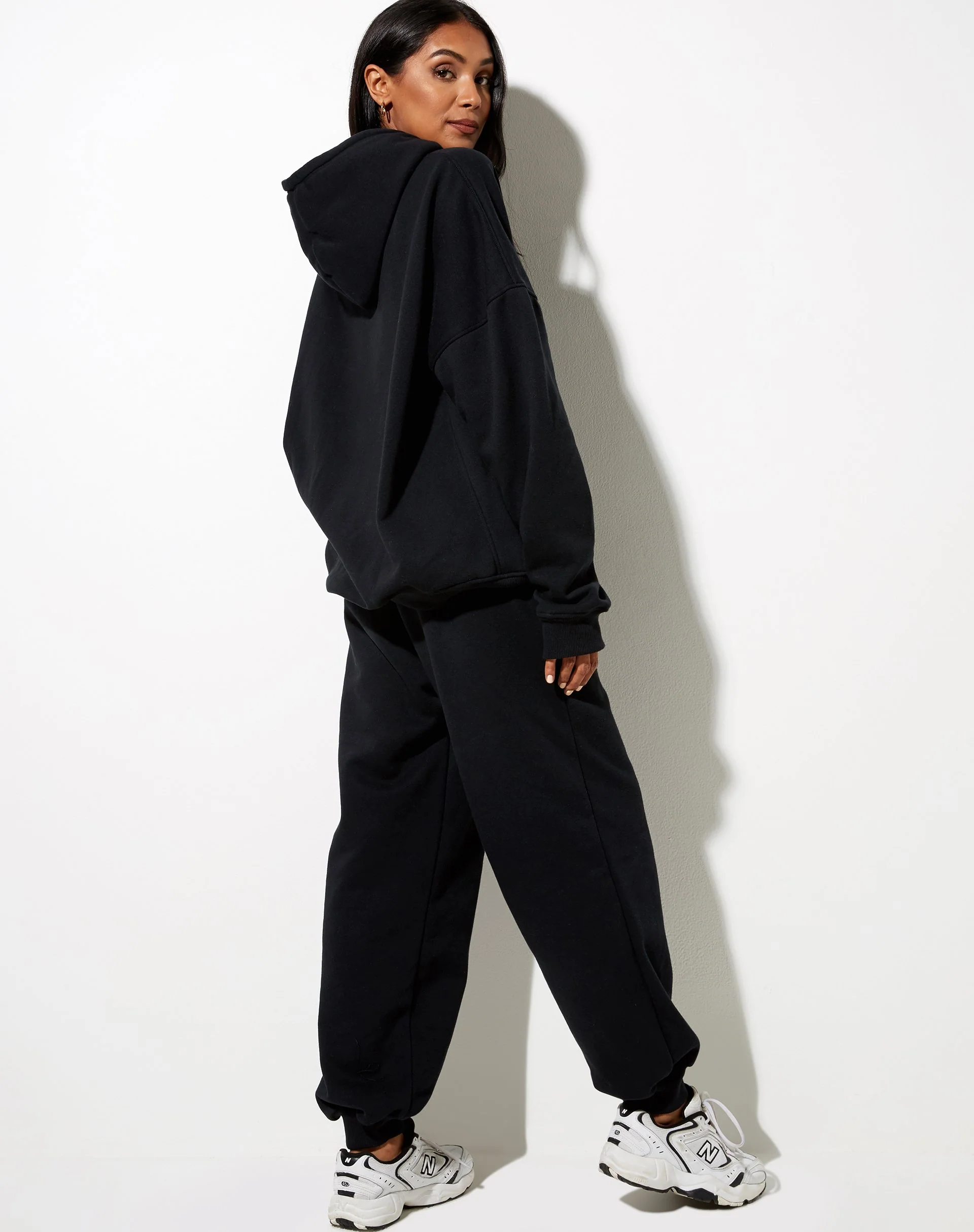 Oversize Hoodie in Black Mushroom Red Embro - Image 2