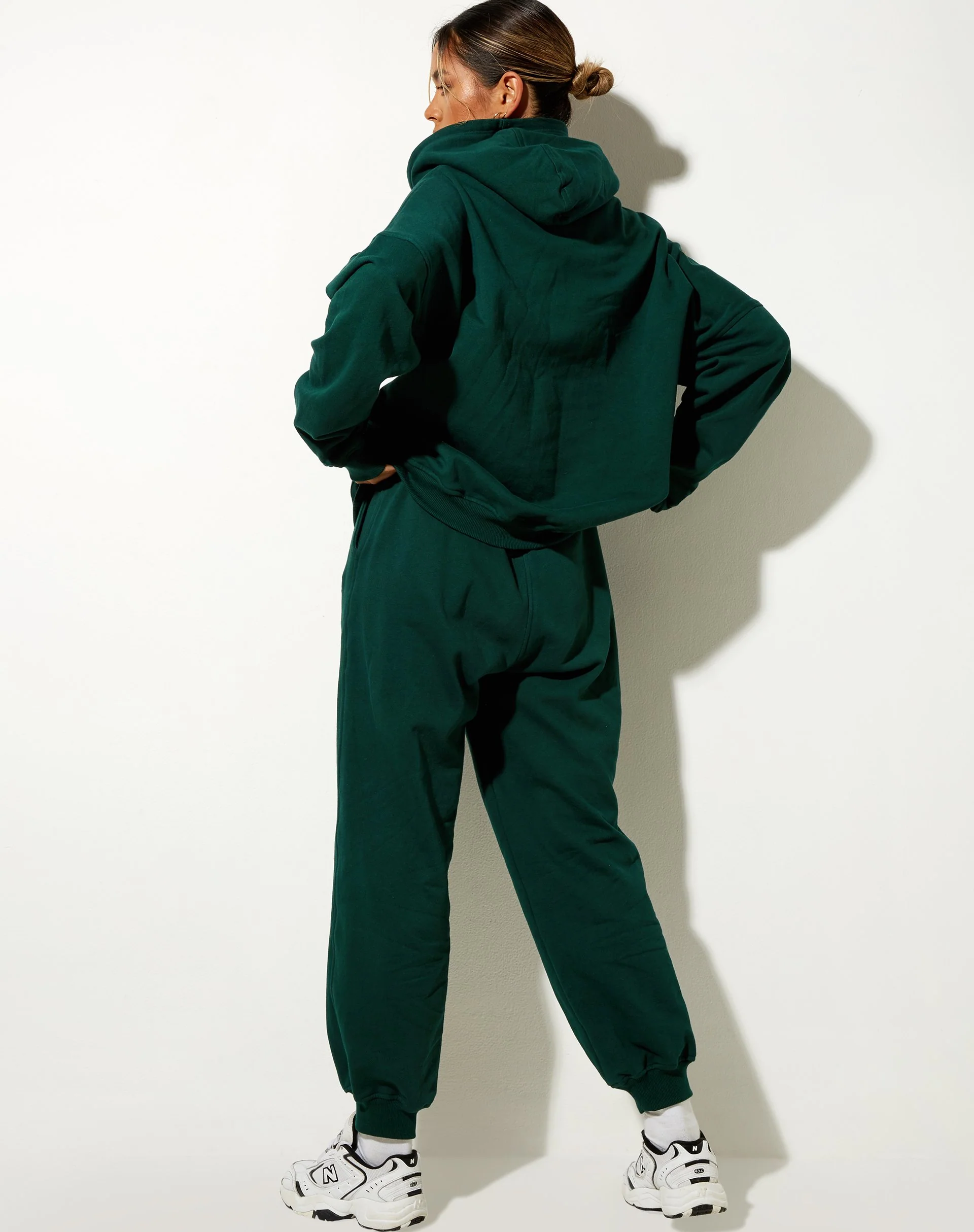 Oversize Hoodie in Bottle Green Cupid Embro - Image 4