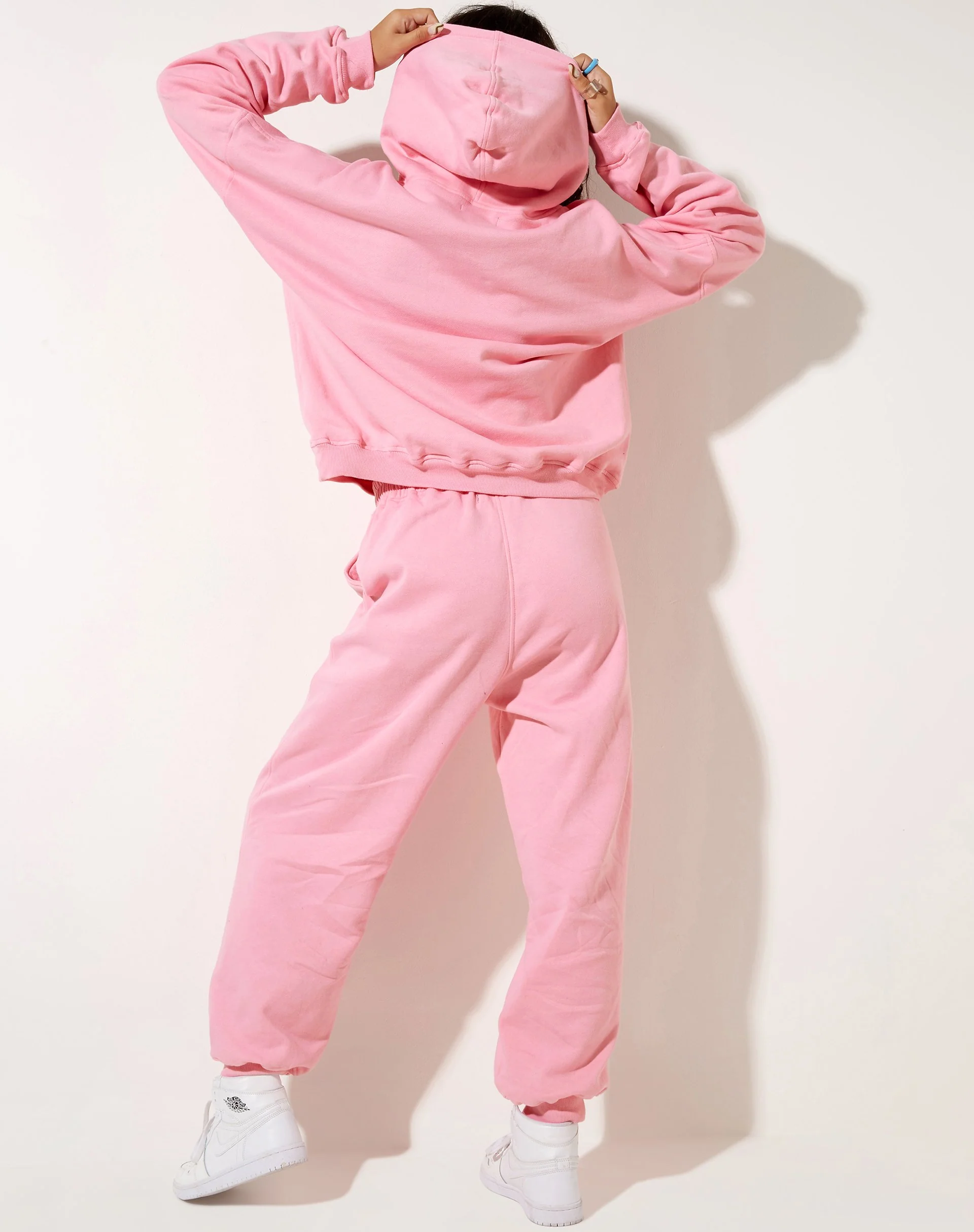 Oversize Hoodie in Peony Pink Nothing Personal - Image 5