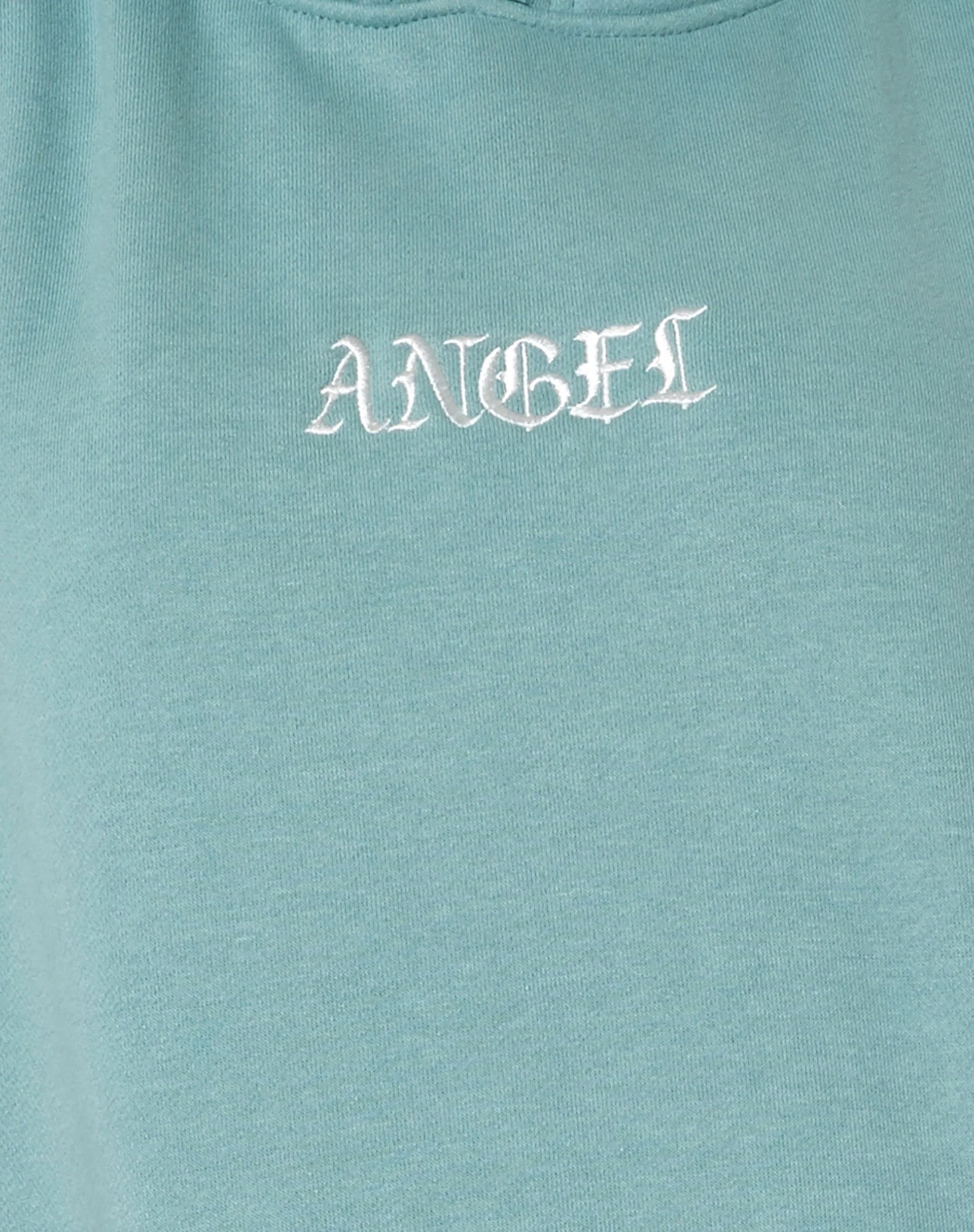 Oversize Hoodie in Seafoam 'Angel' Embro - Image 6