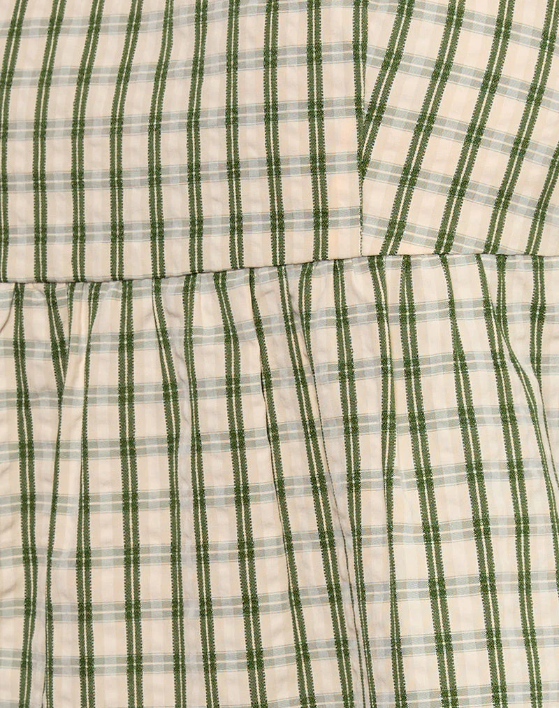 Palsi Tie Side Top in Green Check - Image 6