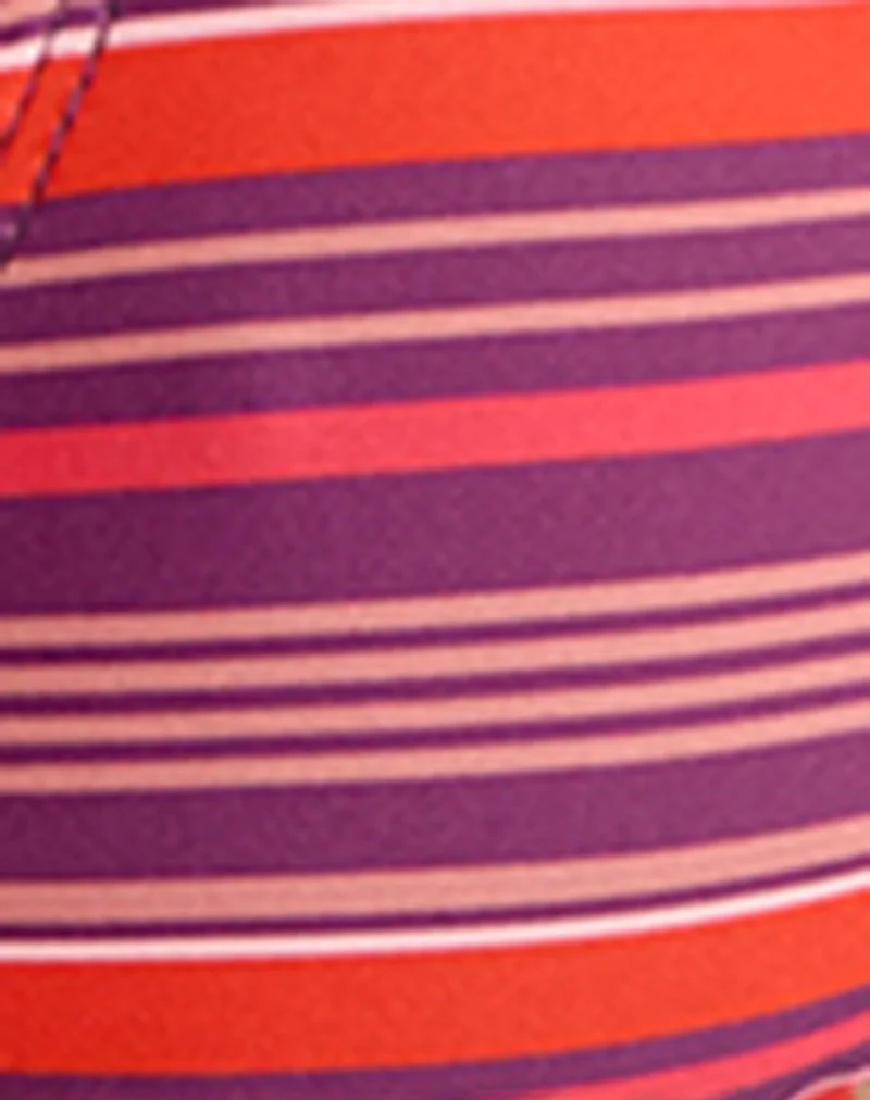 Pami Bikini Top in Purple and Red Radiant Lines with Beads - Image 7