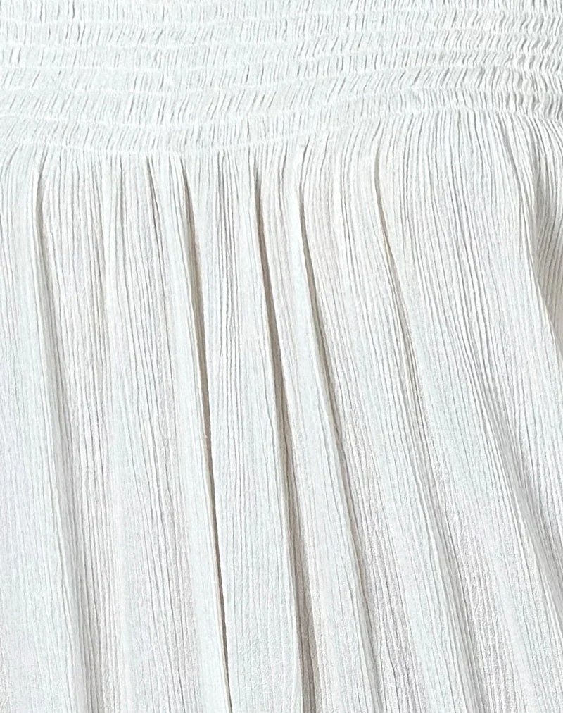 Panasi Bardot Babydoll Mini Dress in Off White - Image 6