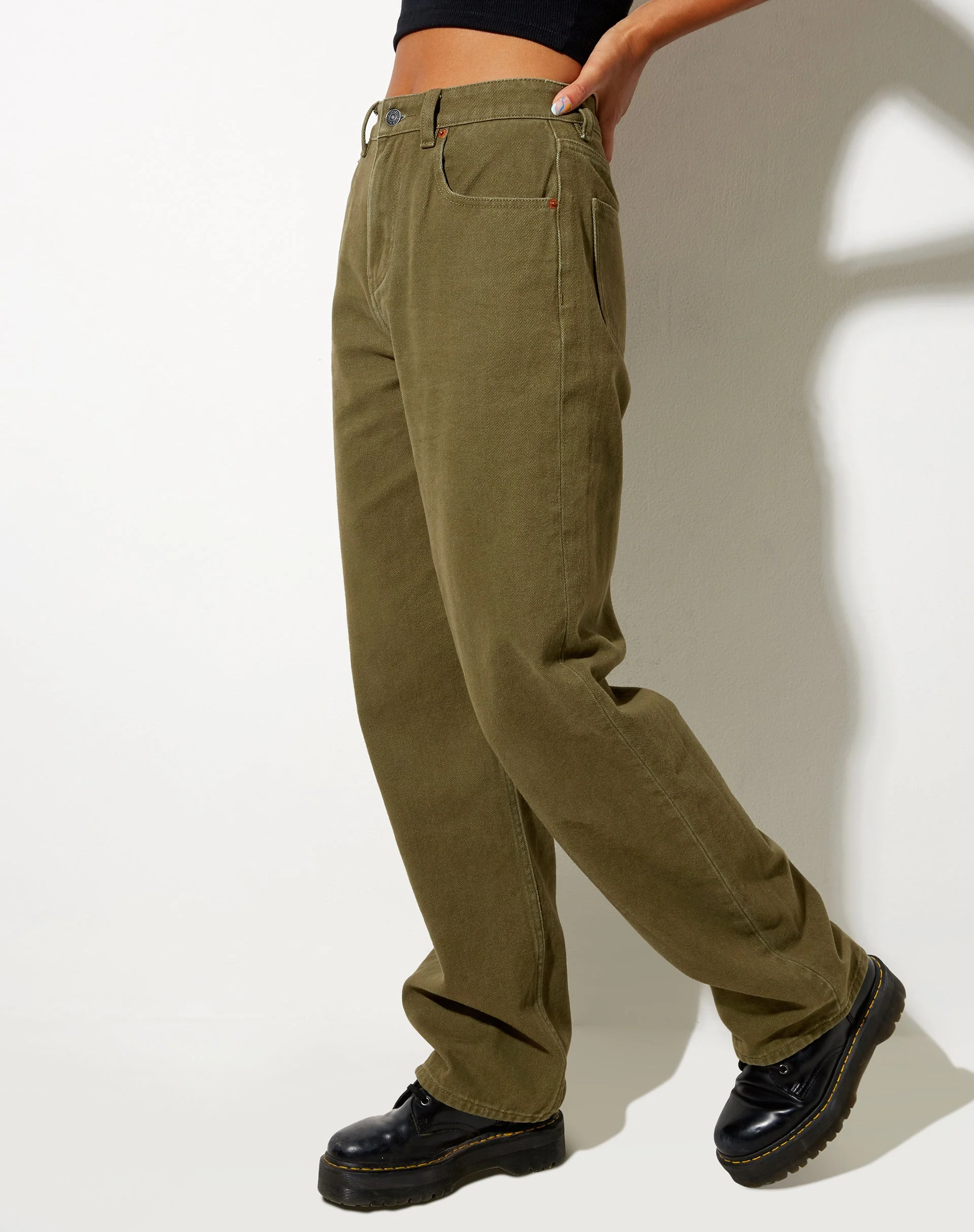 Parallel Jeans in Khaki Green - Image 5
