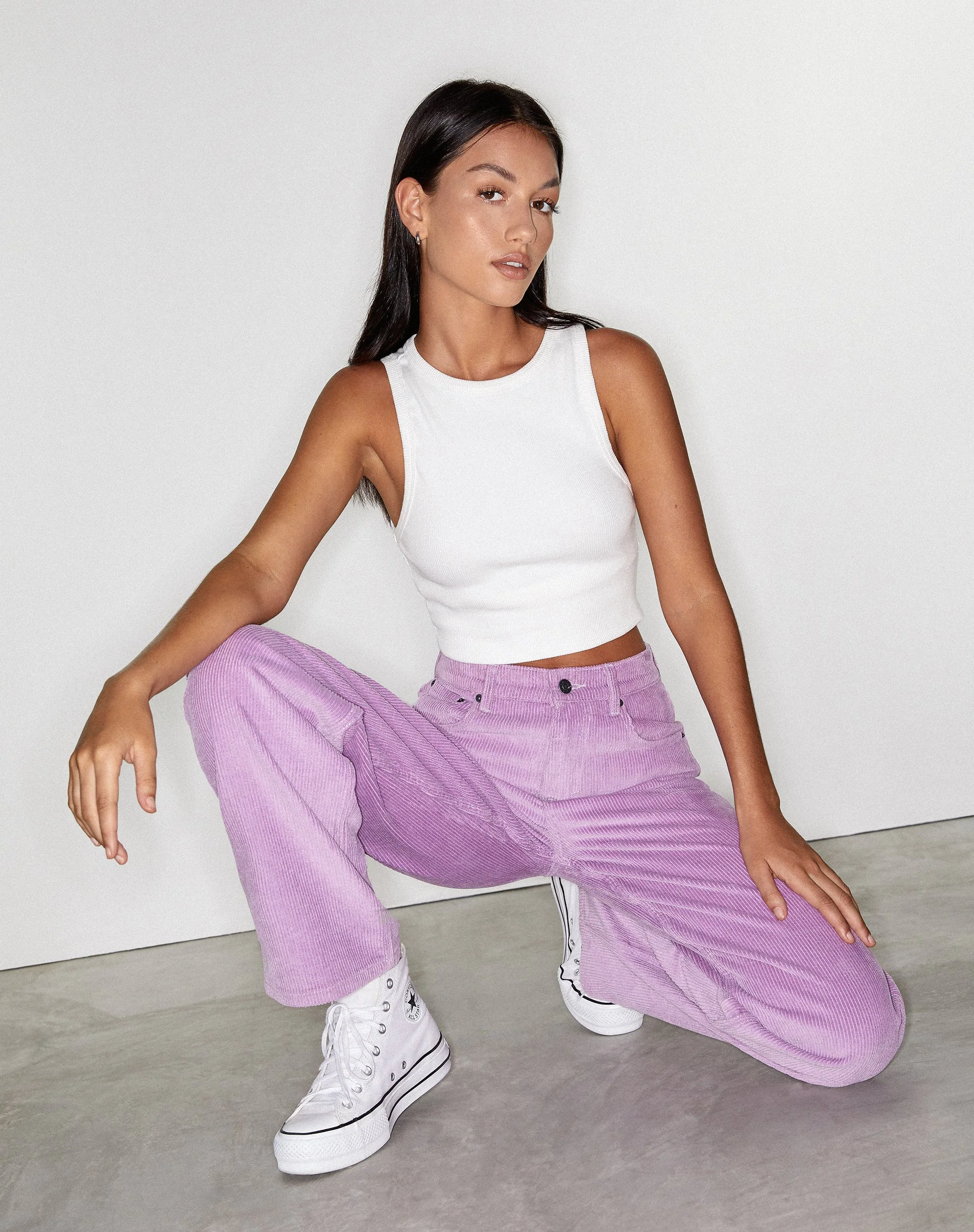 Parallel Trouser in Cord Lilac - Image 2
