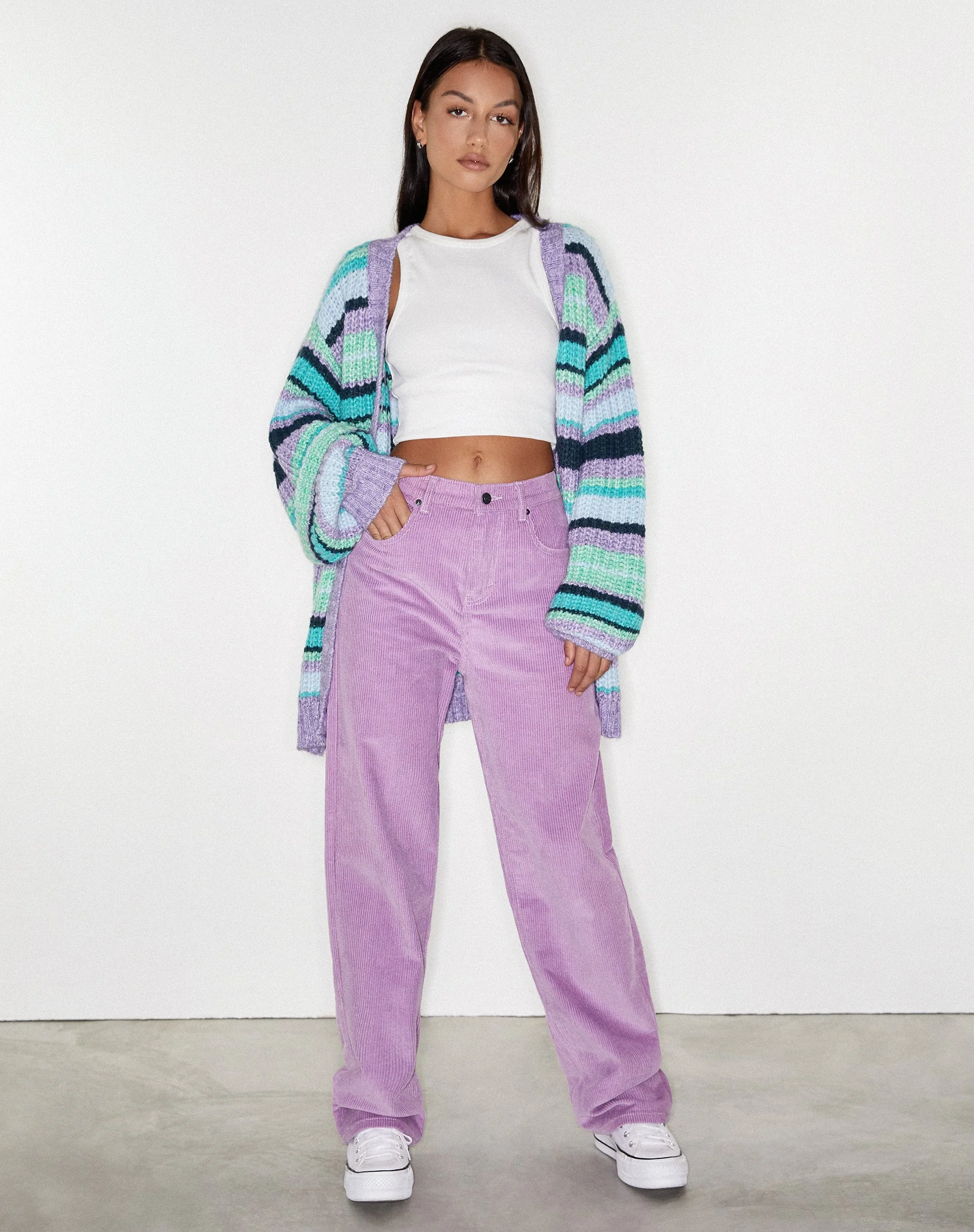 Parallel Trouser in Cord Lilac - Image 3