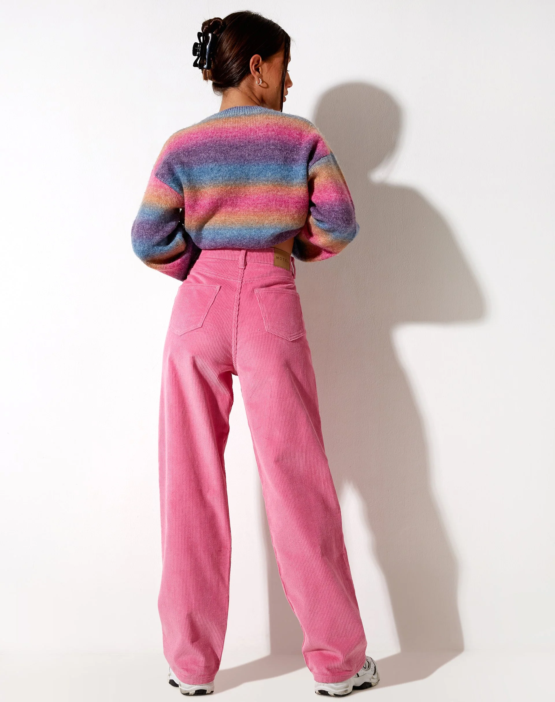 Parallel Trouser in Cord Bubblegum Pink - Image 2