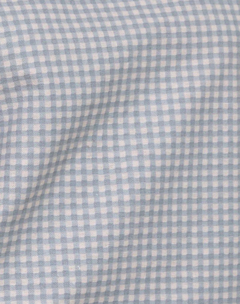Pasila Top in Mini Gingham Blue and Grey - Image 6