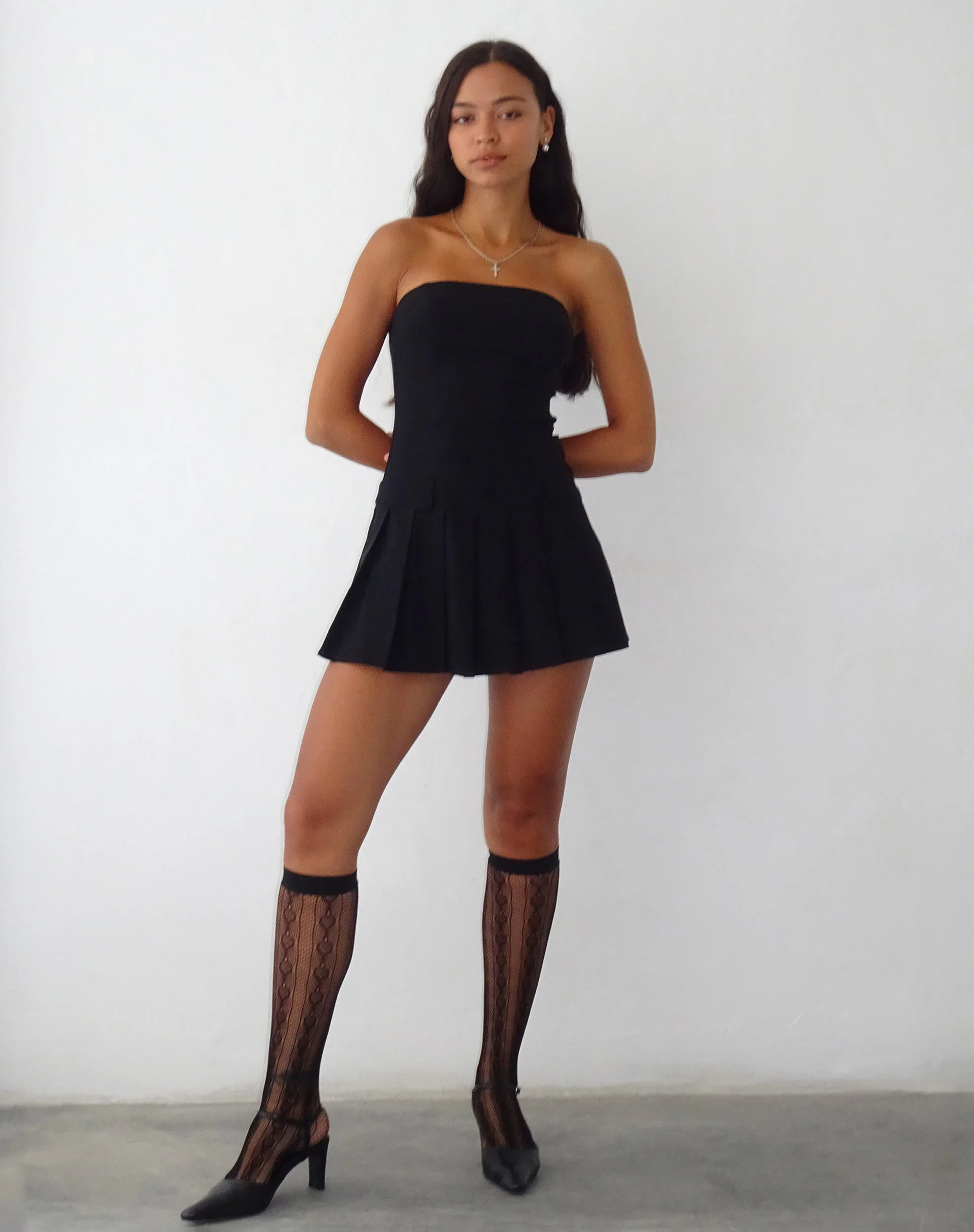 Payoda Bandeau Mini Dress in Black - Image 6