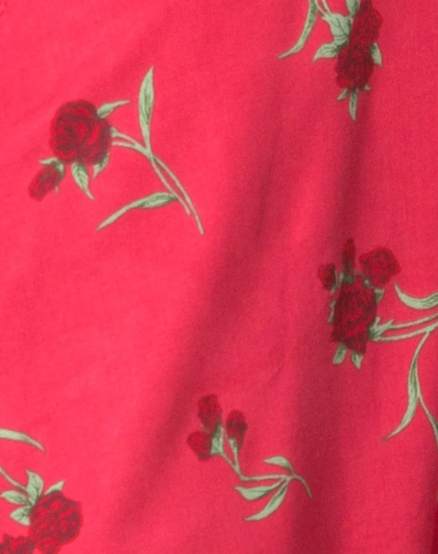Peky Tea Dress in Rouge Rose Pink - Image 5