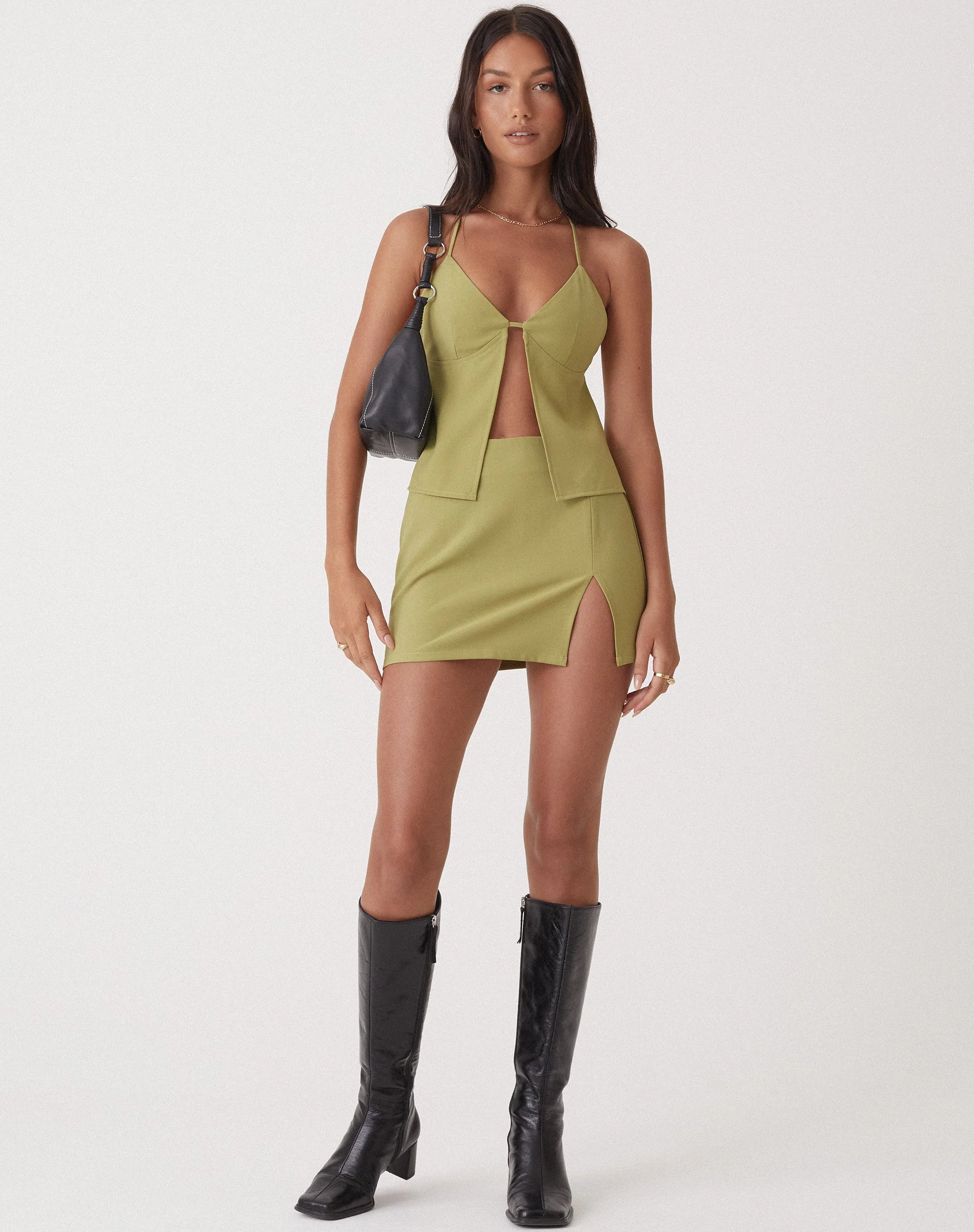 MOTEL X OLIVIA NEILL Pelma Mini Skirt in Tailoring Seafoam Green - Image 5