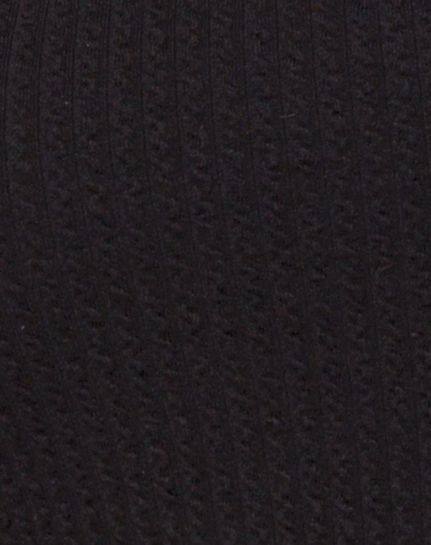 Pendan Bodycon Dress in Rib Black - Image 5