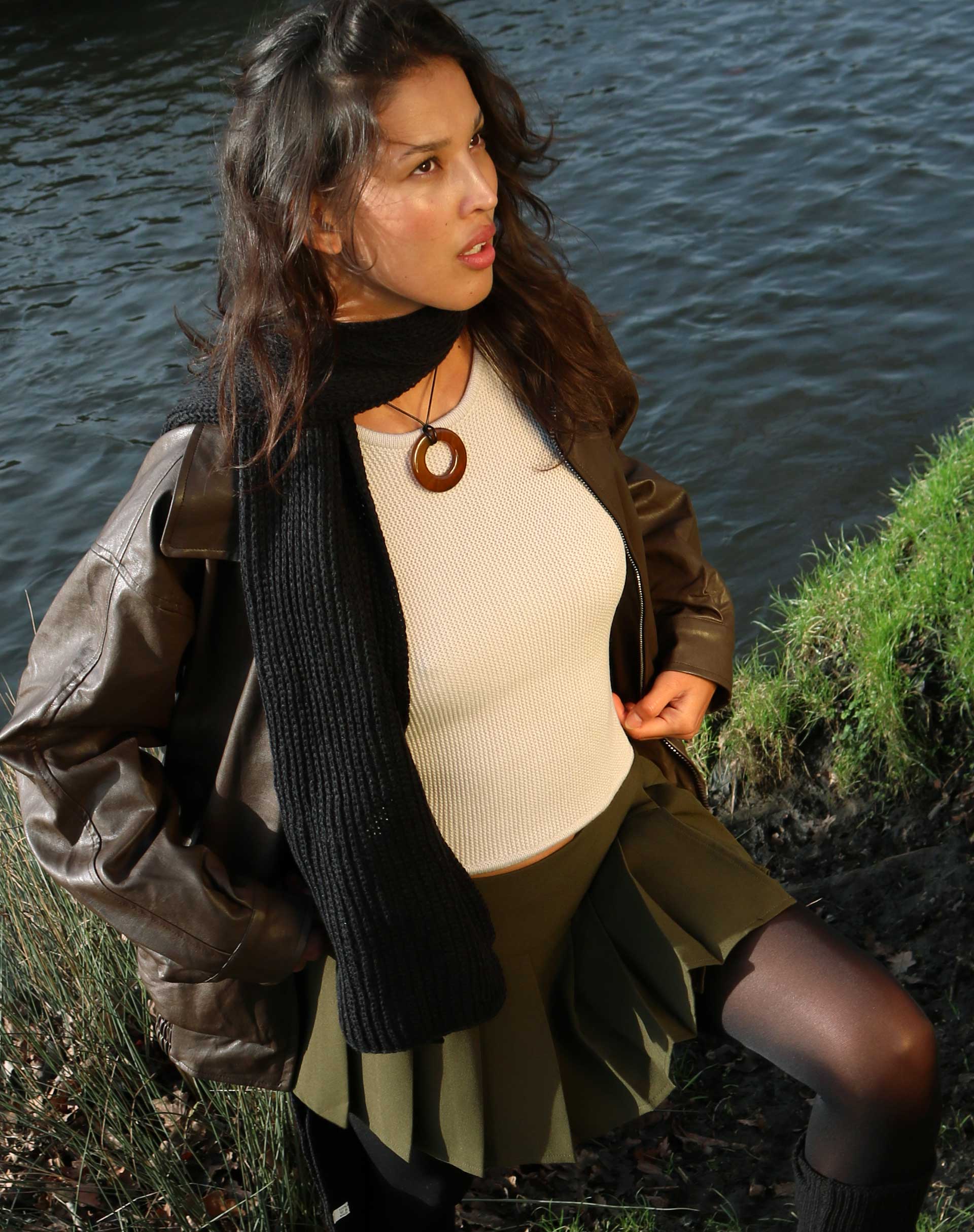 Phindi Knitted Vest in Neutral - Image 2
