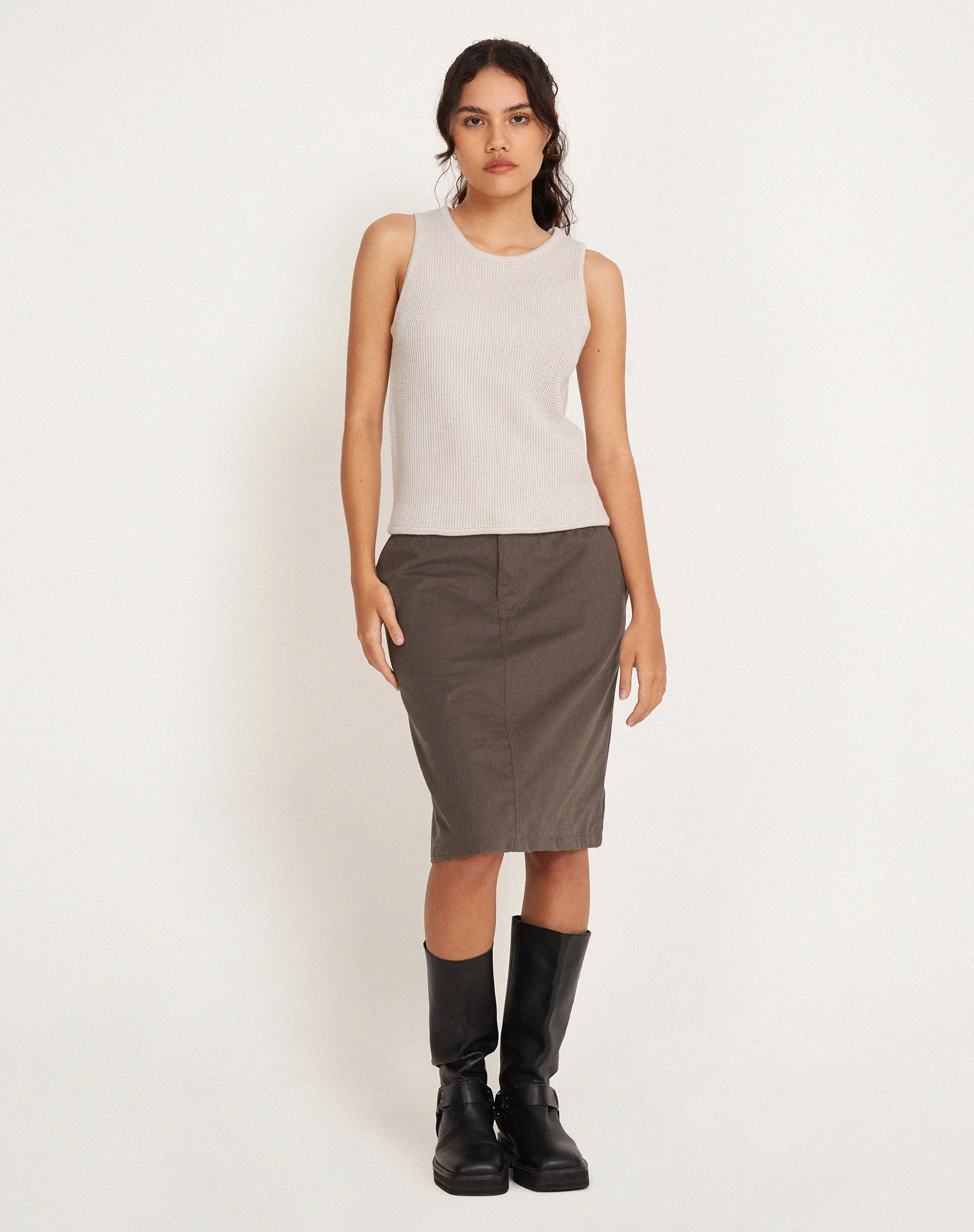 Phindi Knitted Vest in Neutral - Image 5