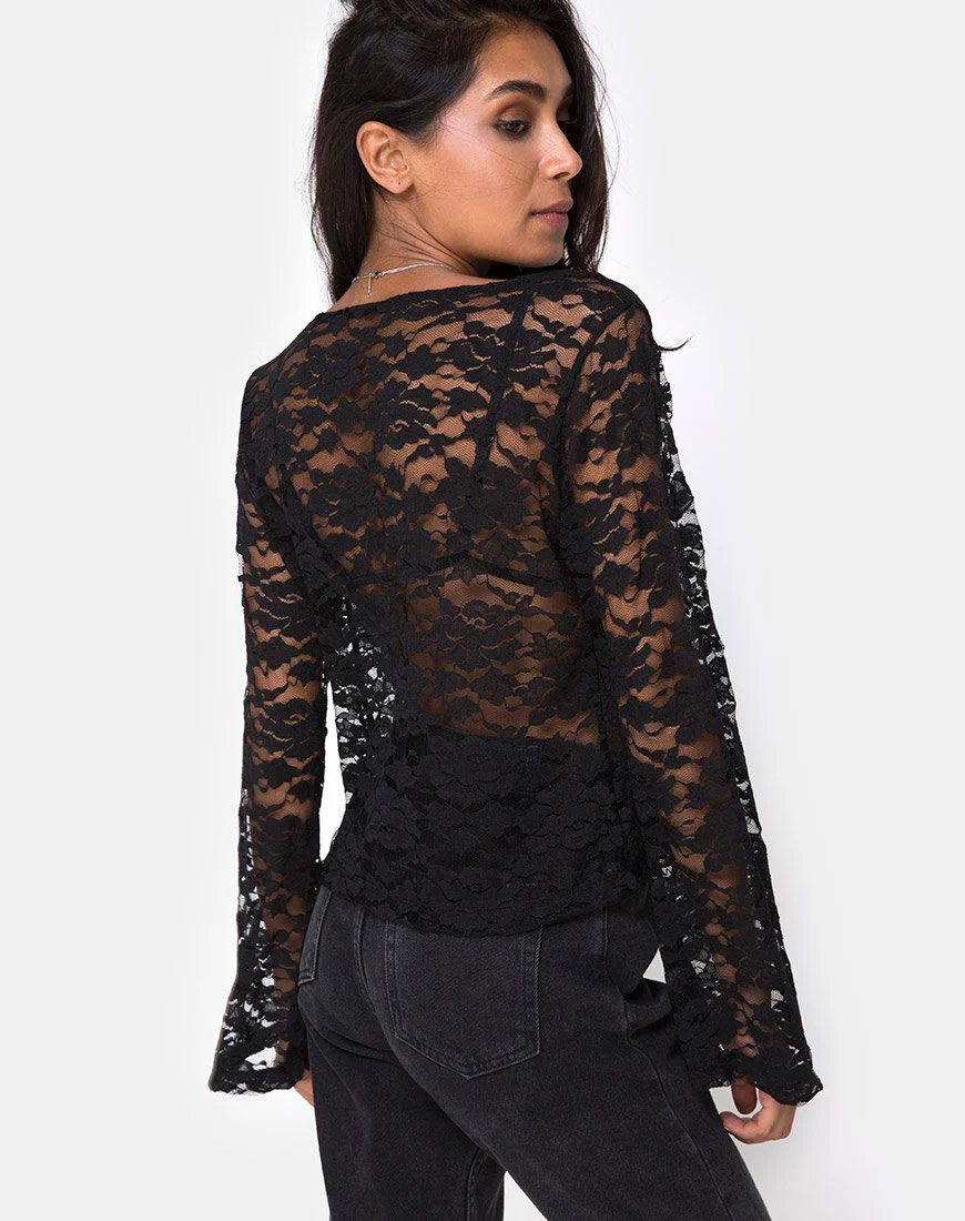 Porque Top in Lace Black - Image 2