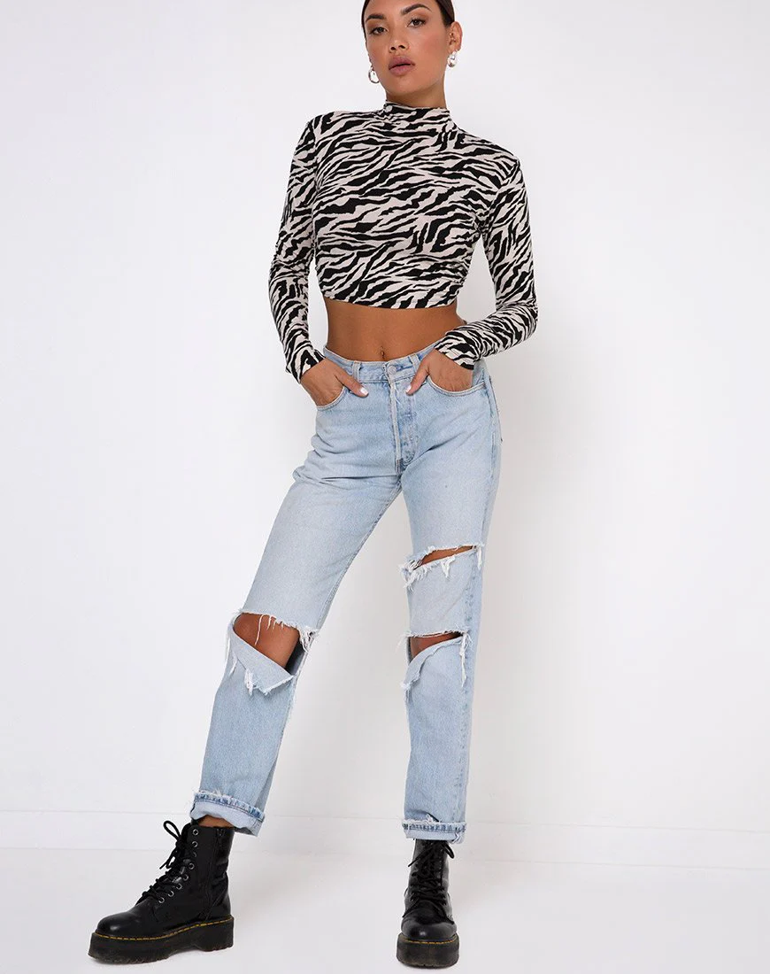 Quelia Crop Top in 90's Zebra - Image 5