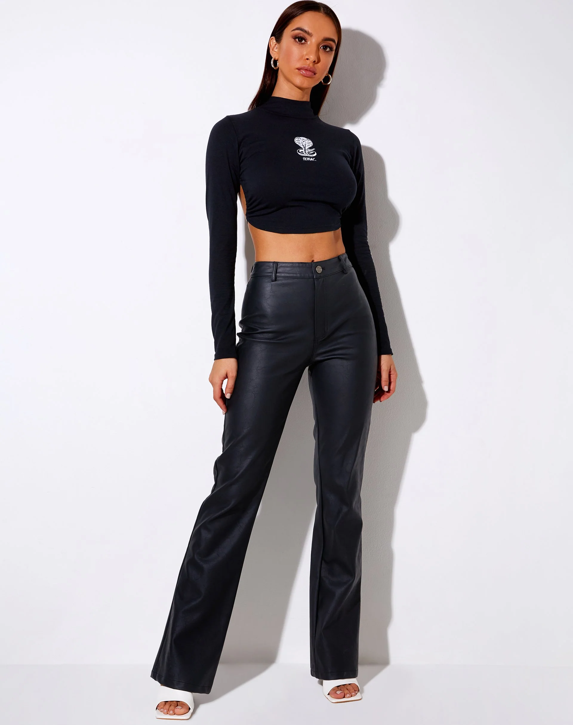 Quelia Crop Top in Black Cobra 'Lethal' Embro - Image 9