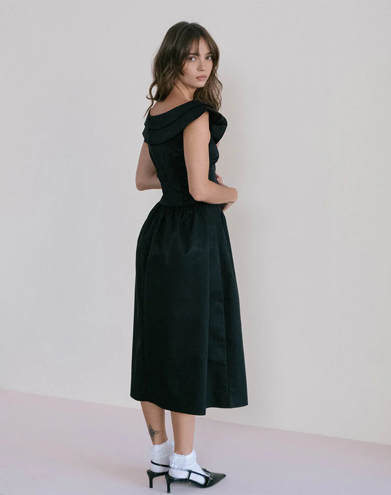 Radovan Midi Dress in Black - Image 5